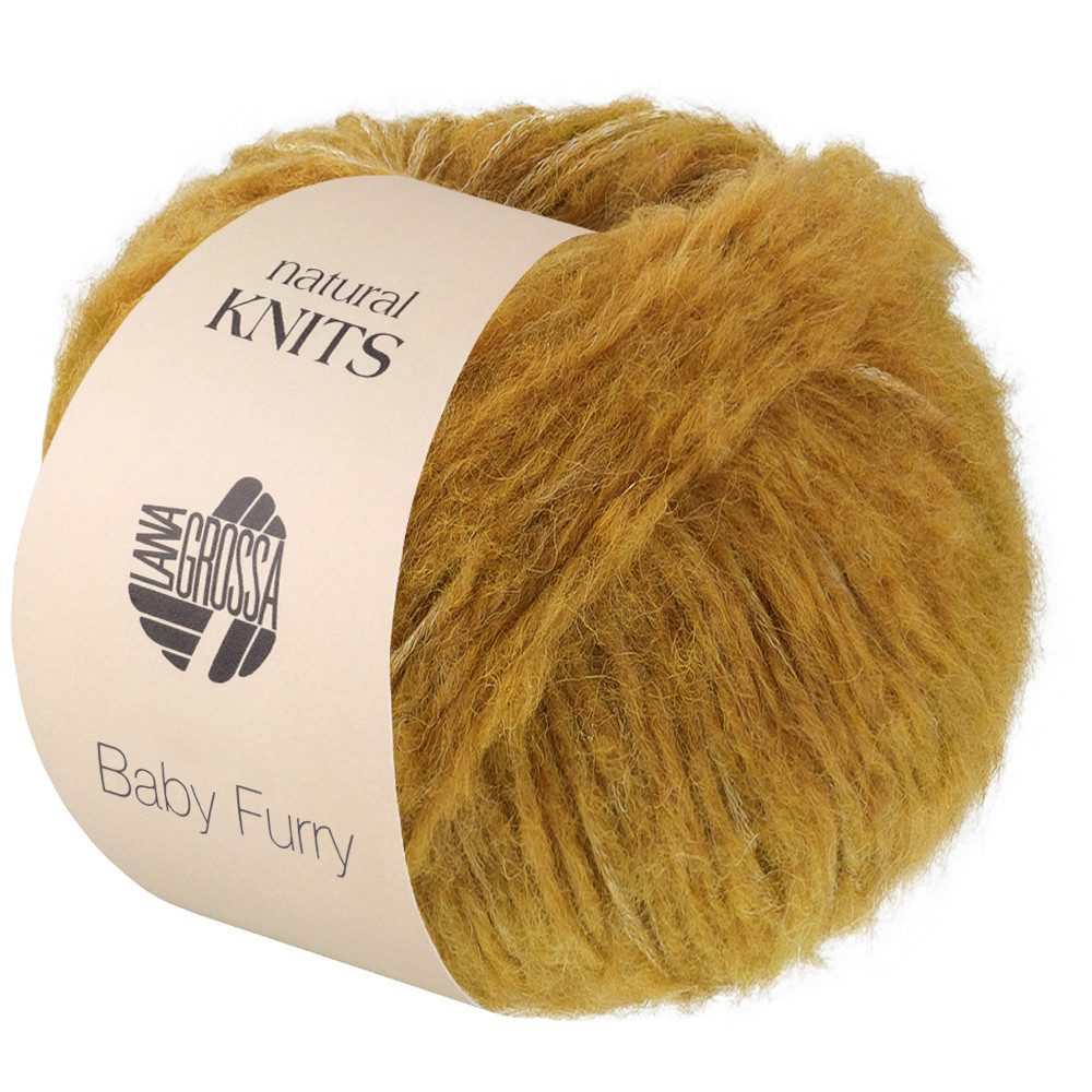LANA GROSSA BABY FURRY Flauschiges Effektgarn aus Alpaka, Baumwolle & Merino Häkelwolle, 100 m (Voluminöse Struktur mit angenehm leichtem Tragegefühl, Nadelstärke 6–7 mm für markante, sichtbare Maschen), 50 g