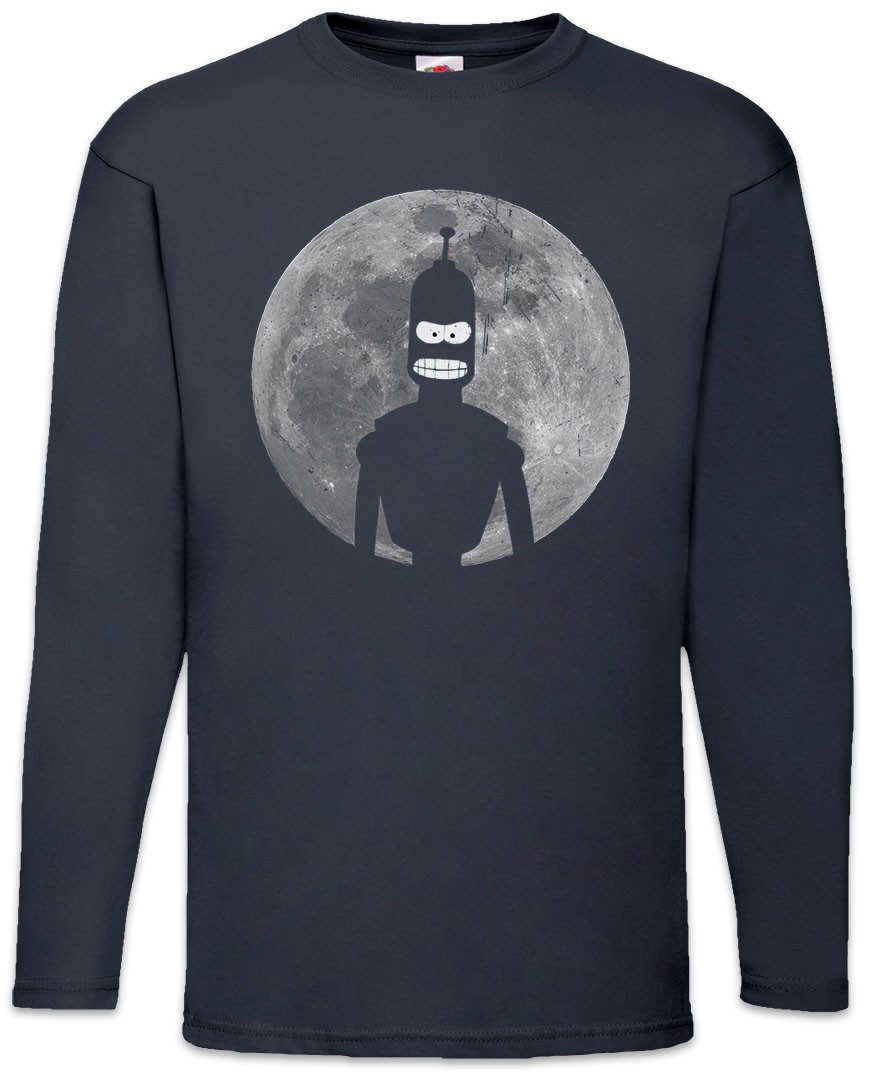 Langarmshirt Robot Moon II Langarm T-Shirt Mond Cartoon Robot Bender Comic Bending