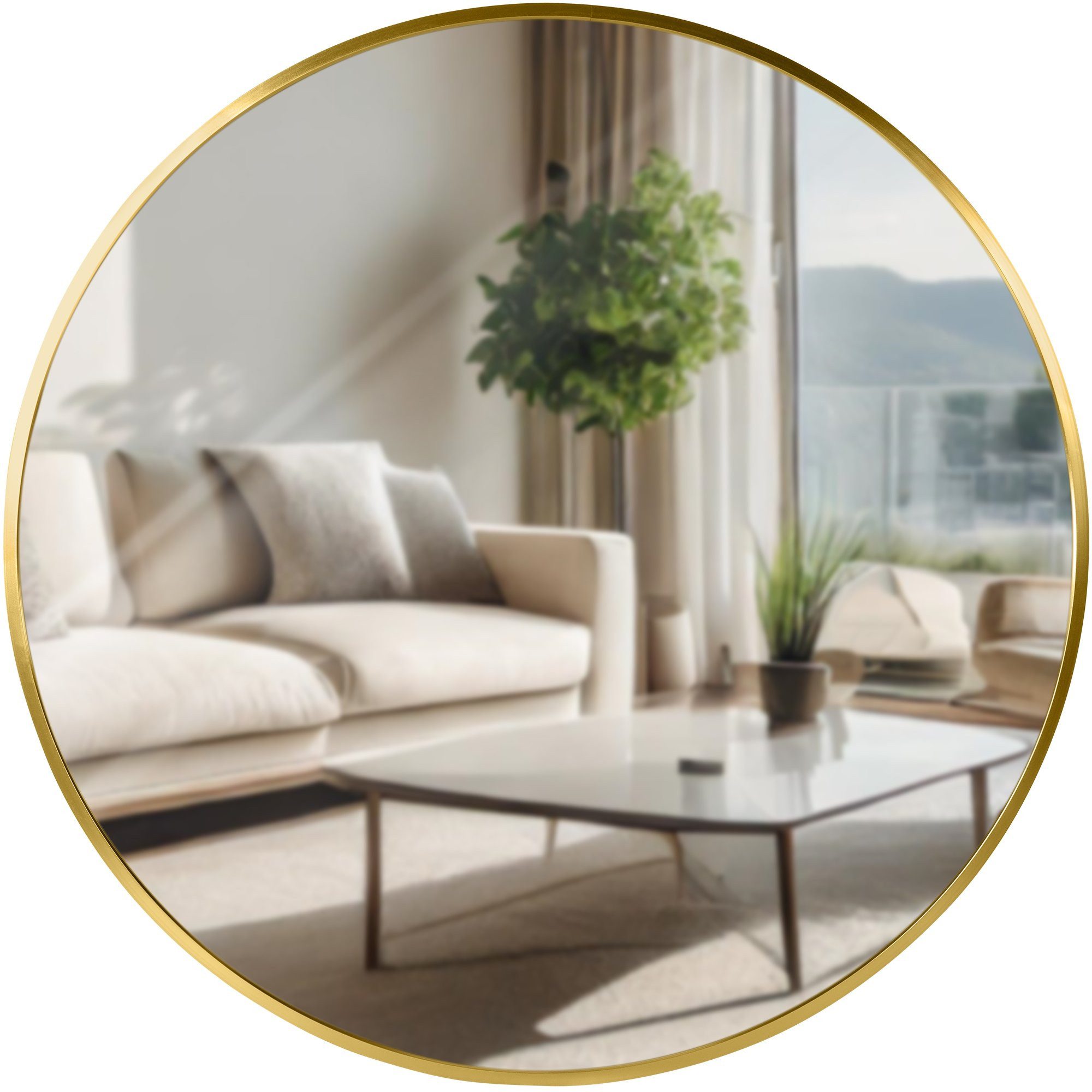 TPFLiving Spiegel Mirava (Viel Spiegelfläche bei schlankem Design, Optimal für über Kommoden oder Waschbecken), Setzt moderne Akzente im Wohnbereich