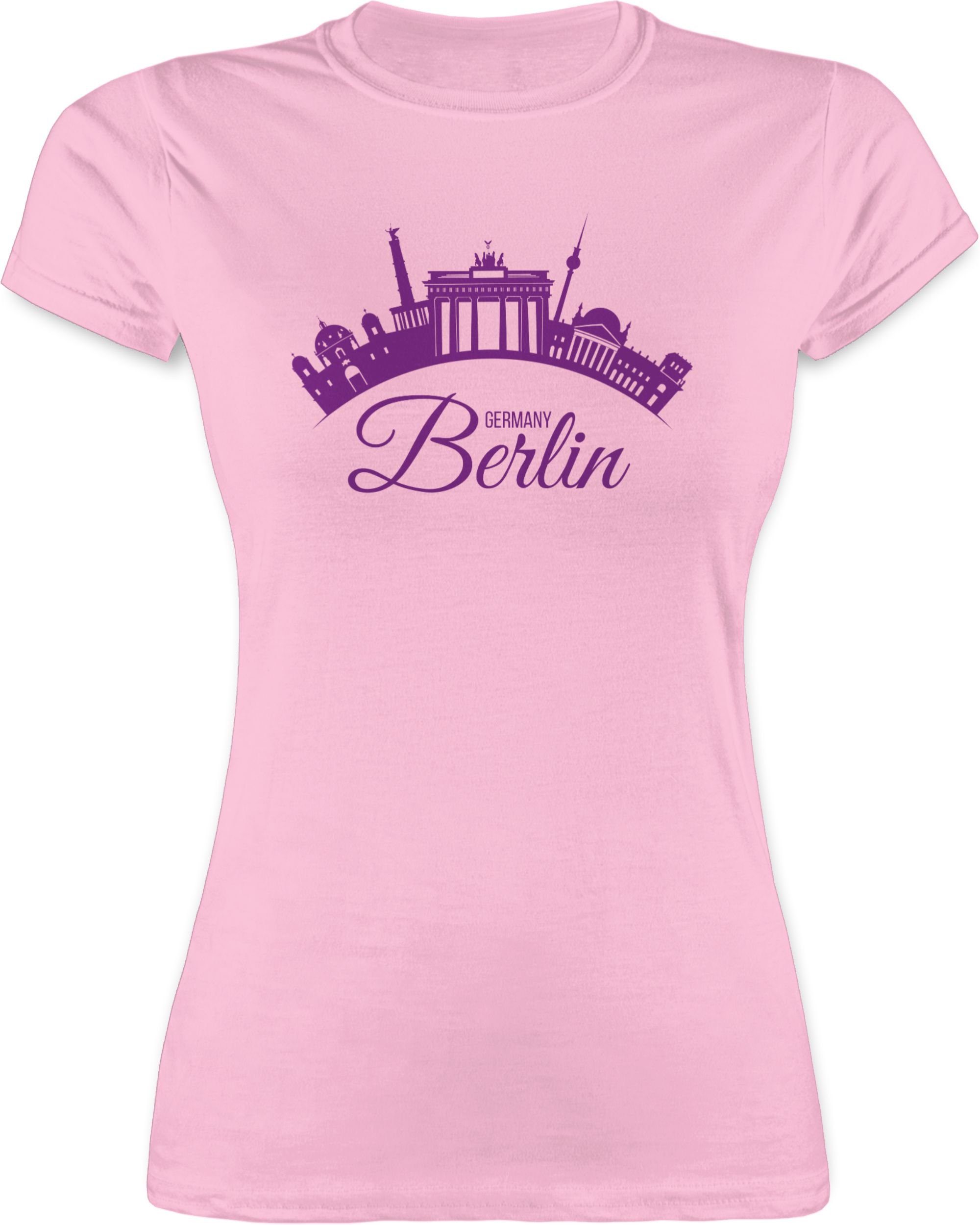 Damen Shirts Shirtracer T-Shirt Skyline Berlin Deutschland Germany - Skyline - Damen Premium T-Shirt (1-tlg) mit Print, Druck, S