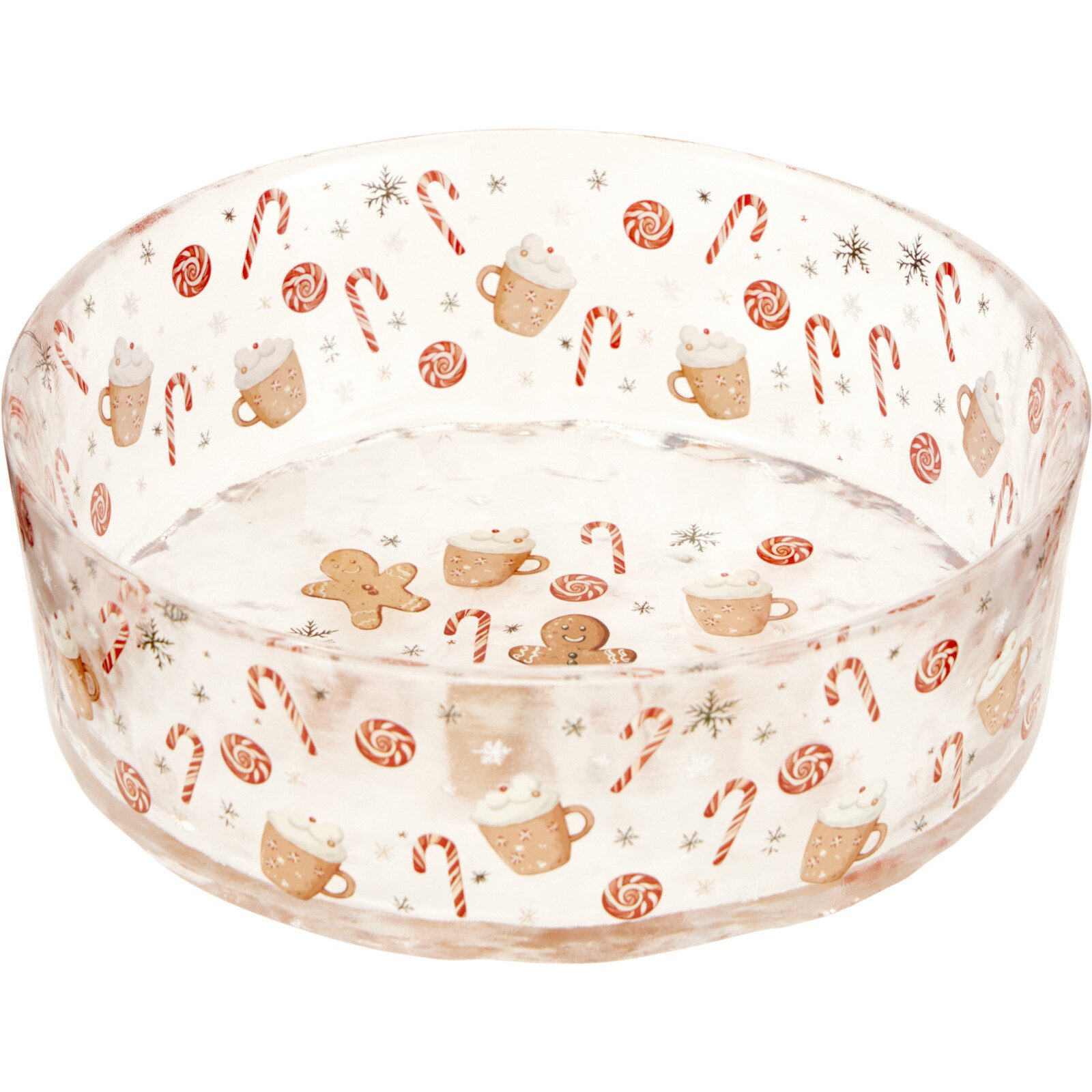 Excellent Houseware Schüssel Glasschüssel mit Lebkuchenmann-Motiv, 1,2 l, Glas