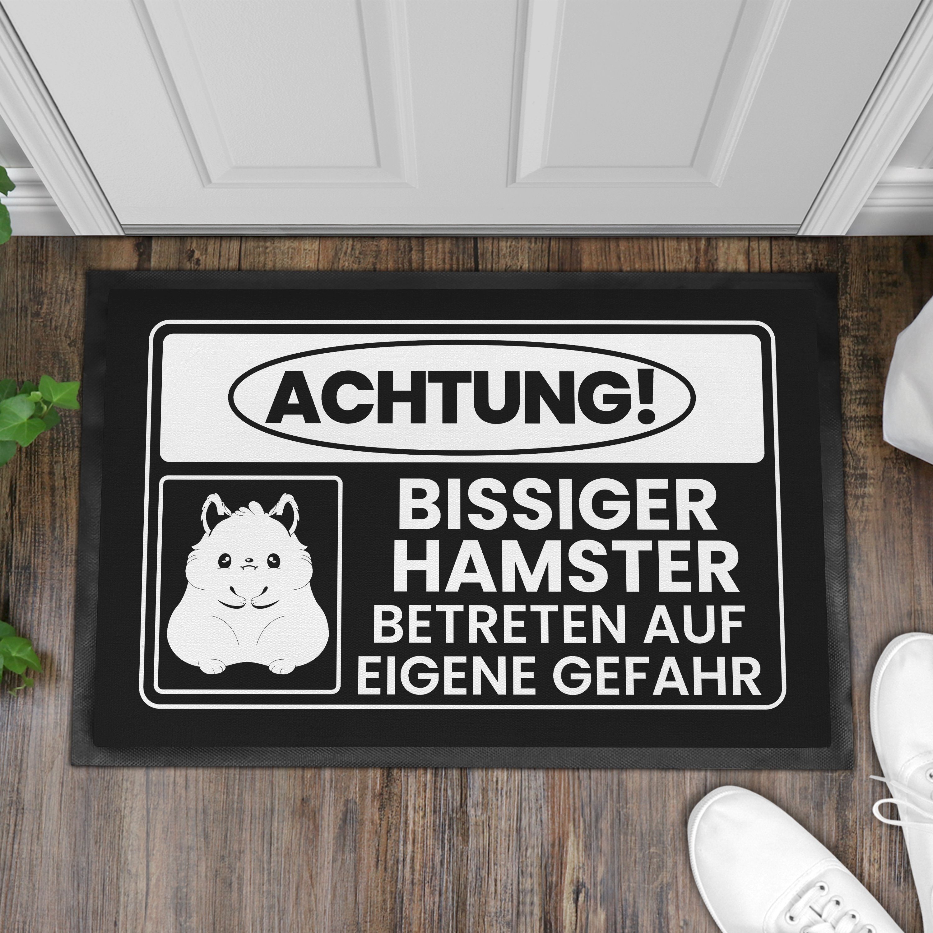 Fußmatte Spruch Hamster Bissiger c, 60x40 Hamster Trendation Mama Fußmatte Geschenk Achtung