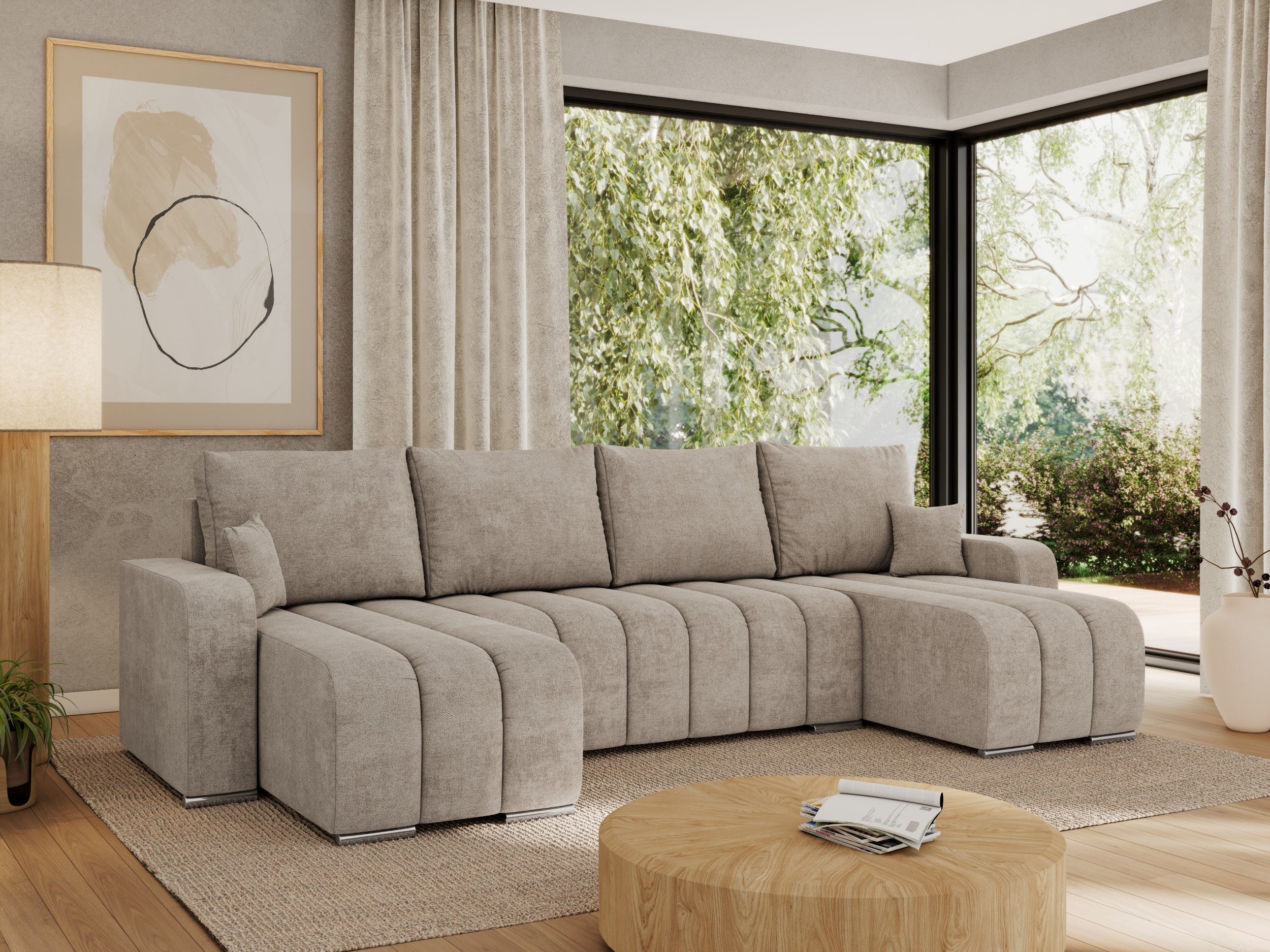 MKS MÖBEL Ecksofa KIRASSO U, Set, Bonellfedern, lose Kissen, Couch U-form, günstig online kaufen