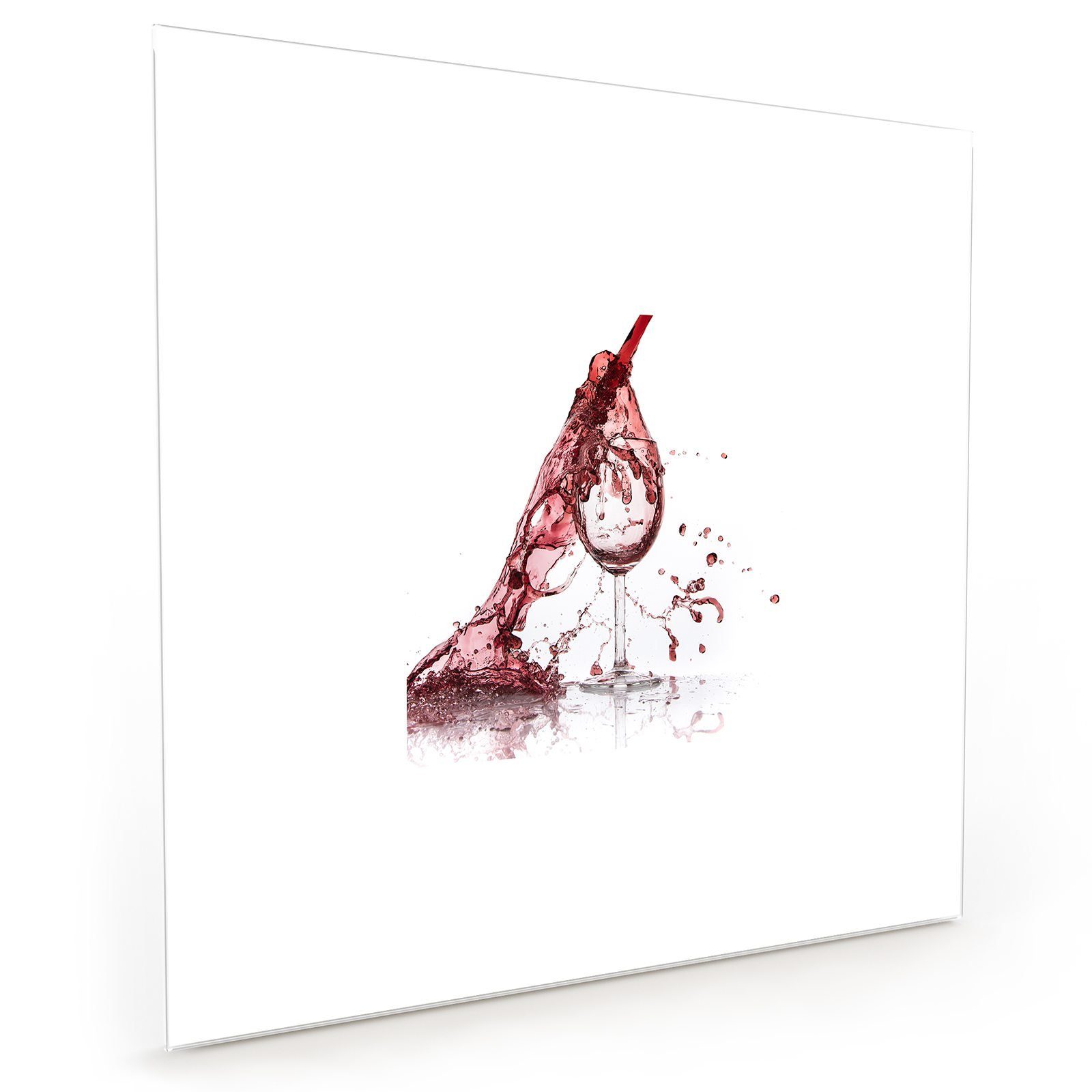 Primedeco Küchenrückwand Rotwein verschütteter Glas Spritzschutz