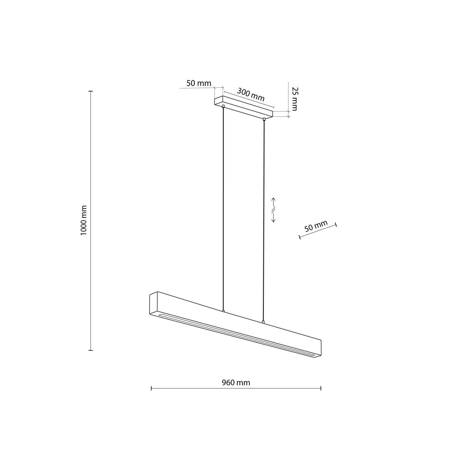 Licht-Erlebnisse Pendelleuchte THEO, LED fest integriert, Warmweiß, LED Metall Holz Dimmer H: max. 100 cm Schwarz Kiefer länglich 2807 lm
