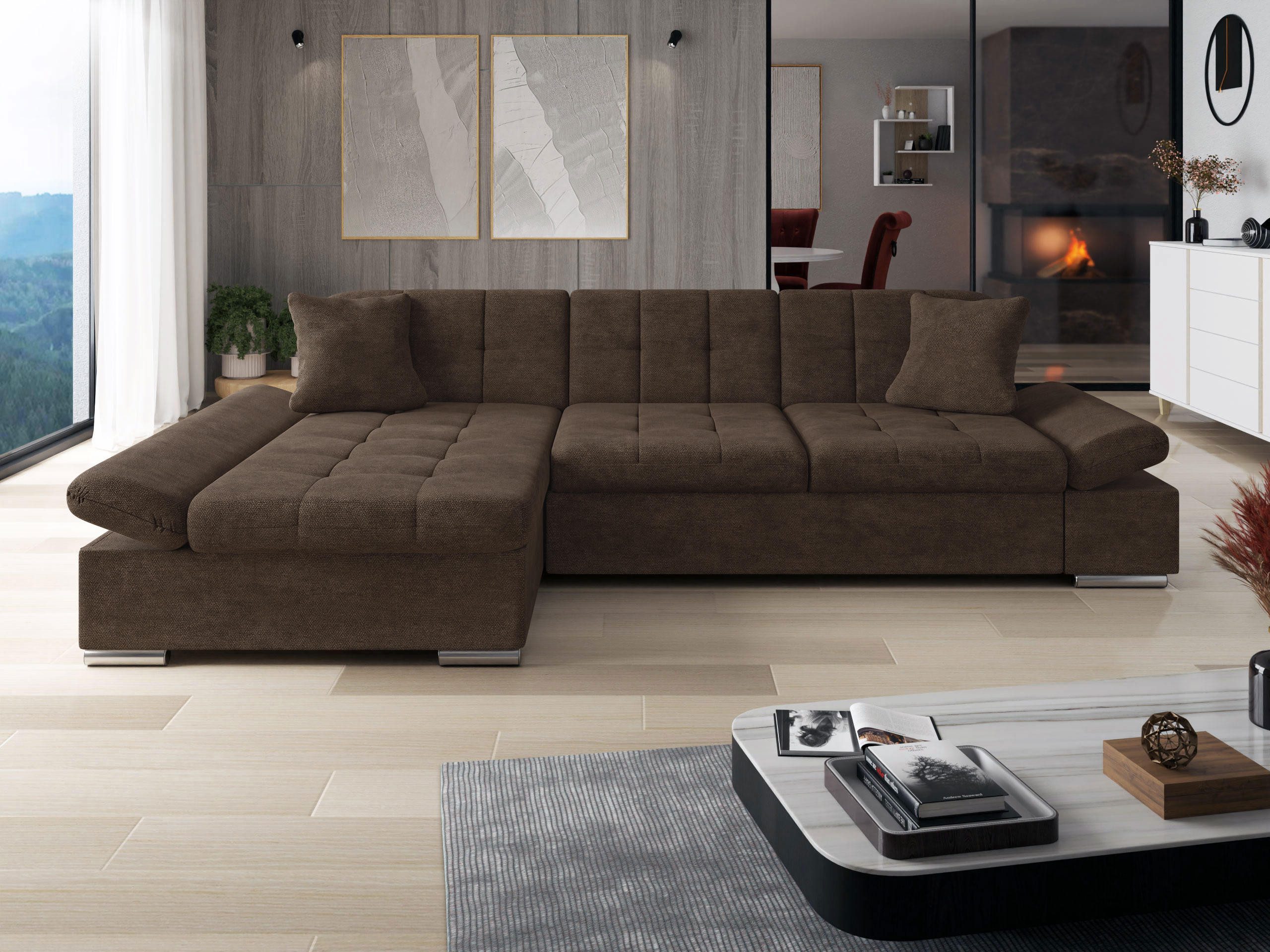 MIRJAN24 Ecksofa Montana, mit Regulierbare Armlehnen, L-Form