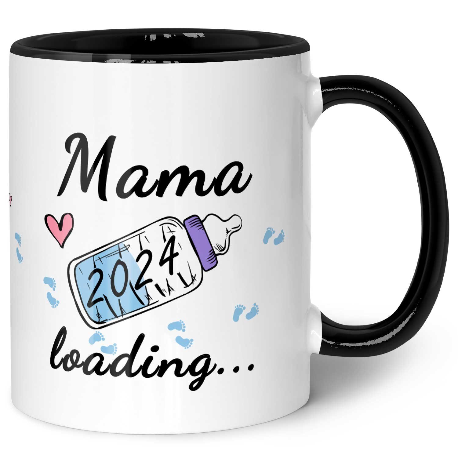 Tasse Bedruckte Tasse mit Spruch - Baby Loading - Motiv mit Jahr 2024