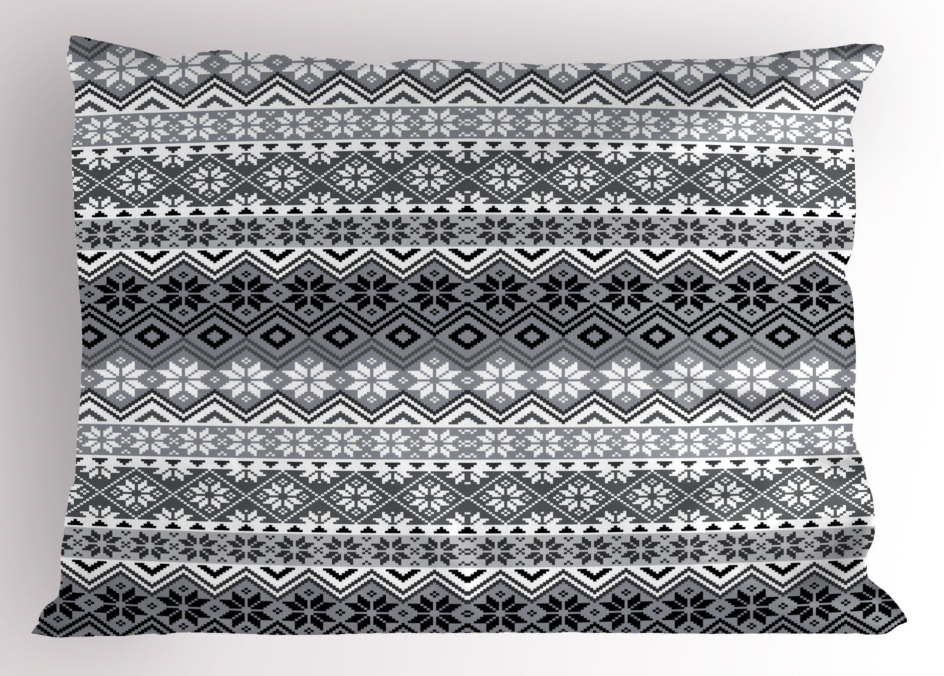 Kissenbezüge Dekorativer Standard King Size Gedruckter Kissenbezug, Abakuhaus (1 Stück), Grau Nordic Schneeflocke-Muster