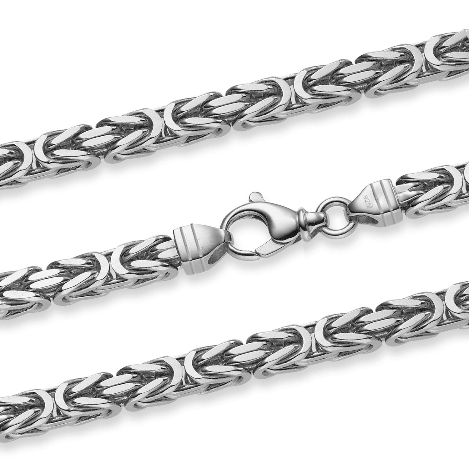 HOPLO Königskette Silberkette Königskette Länge 50cm - Breite 6,0mm - 925 Silber, Made in Germany