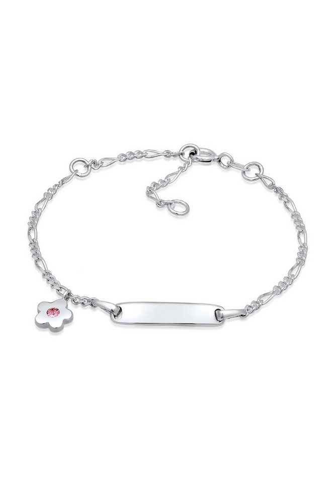 Elli Armband Kinder ID-Armband Schild Blume Geburt 925 Silber, Blume