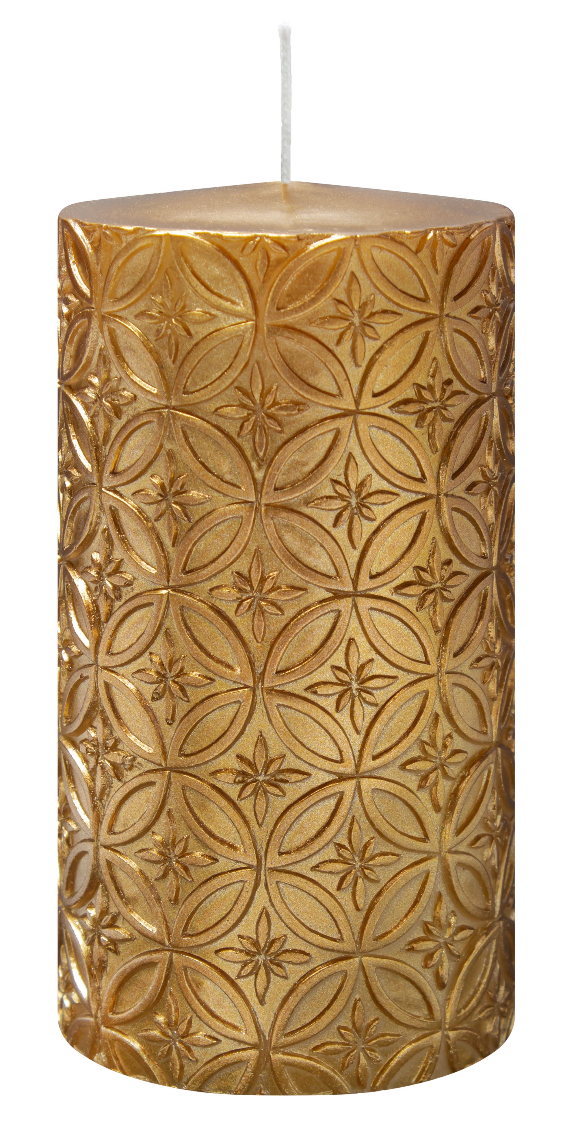 Wiedemann Kerzen Stumpenkerze Kerzen Elegance Gelbgold 130 x Ø 70 mm 4er Set