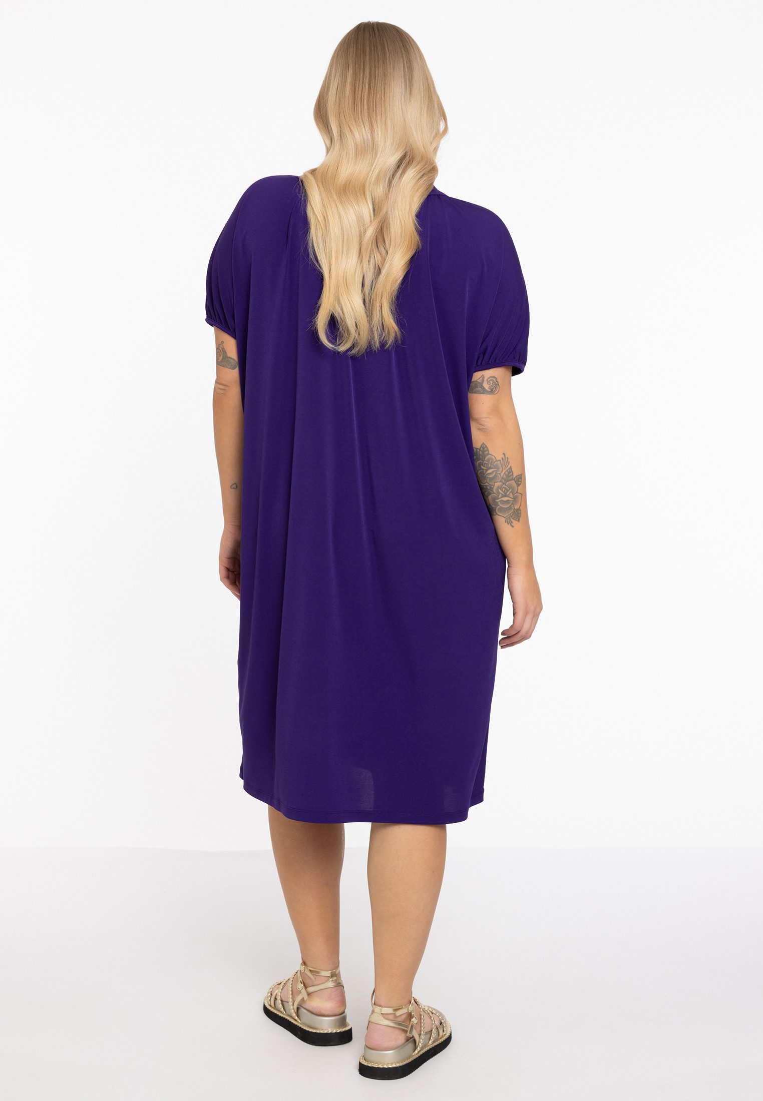 YOEK A-Linien-Kleid Damen Kleid Große Größen mit falten