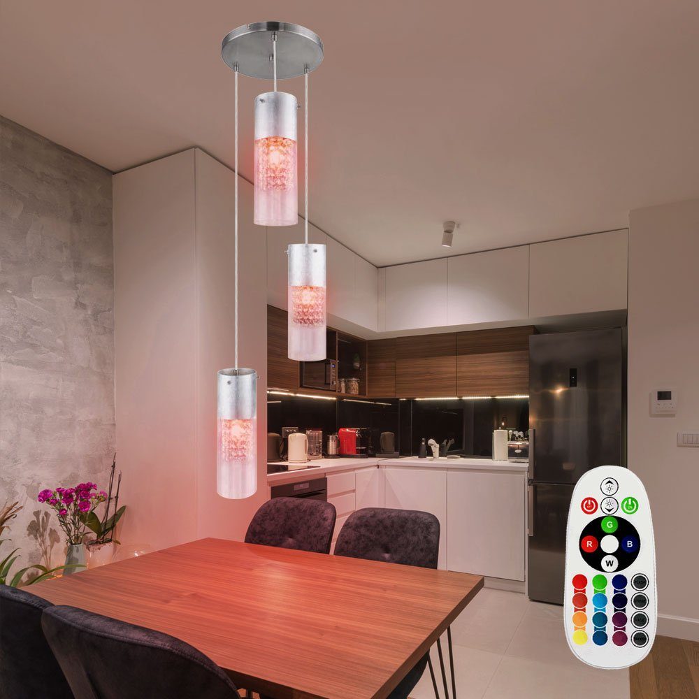 RGB LED Decken Beleuchtung Ess Zimmer Lampe dimmbar Fernbedienung Glas Leuchte 