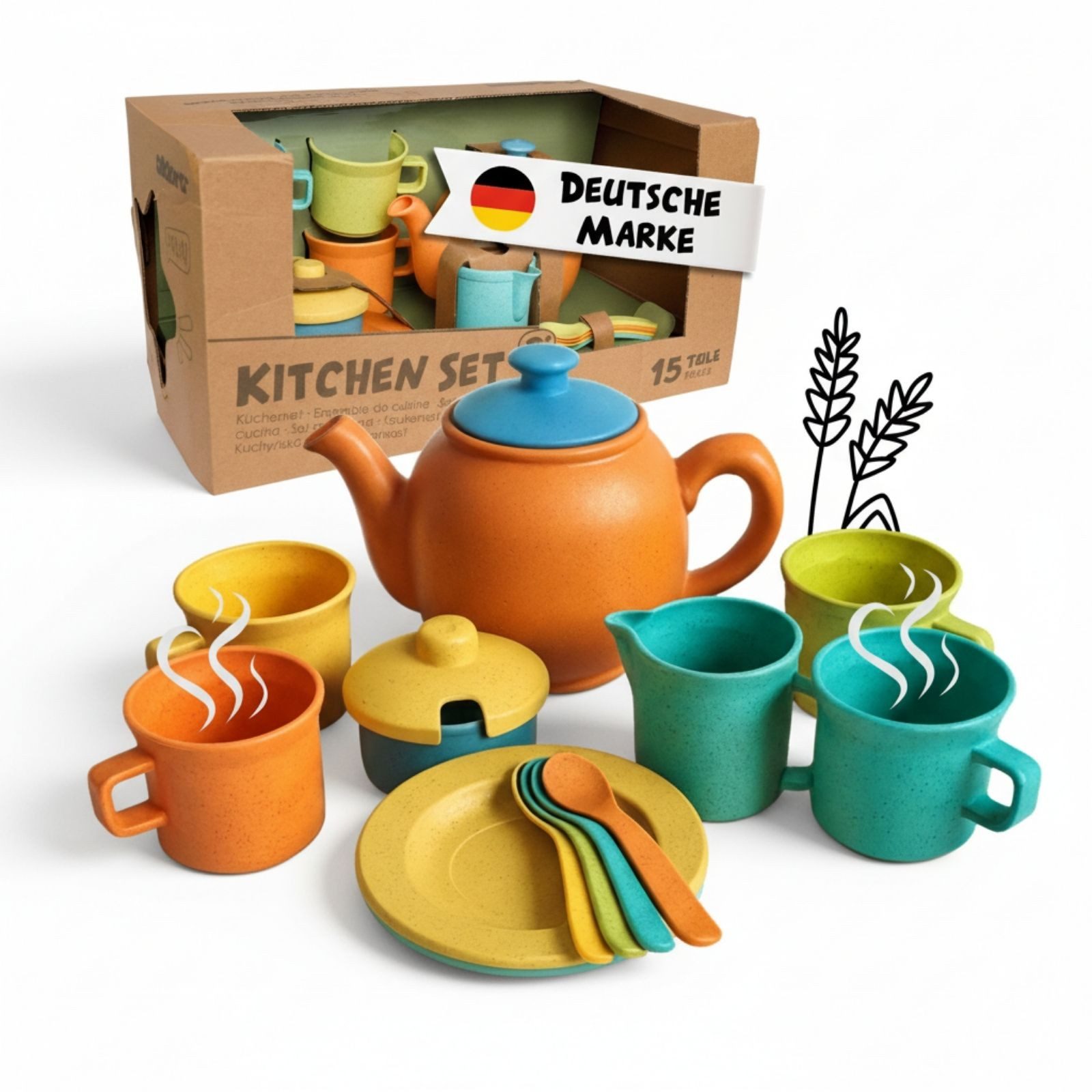 alldoro Spielgeschirr Kinderküchen Teeservice 15-teilig für Kinder ab 3 Jah günstig online kaufen
