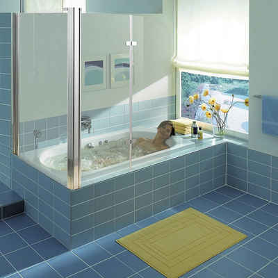Mucola Badewannenaufsatz »Eck Glas Duschabtrennung Badewannenaufsatz Badewannenfaltwand Duschkabine Dusche«