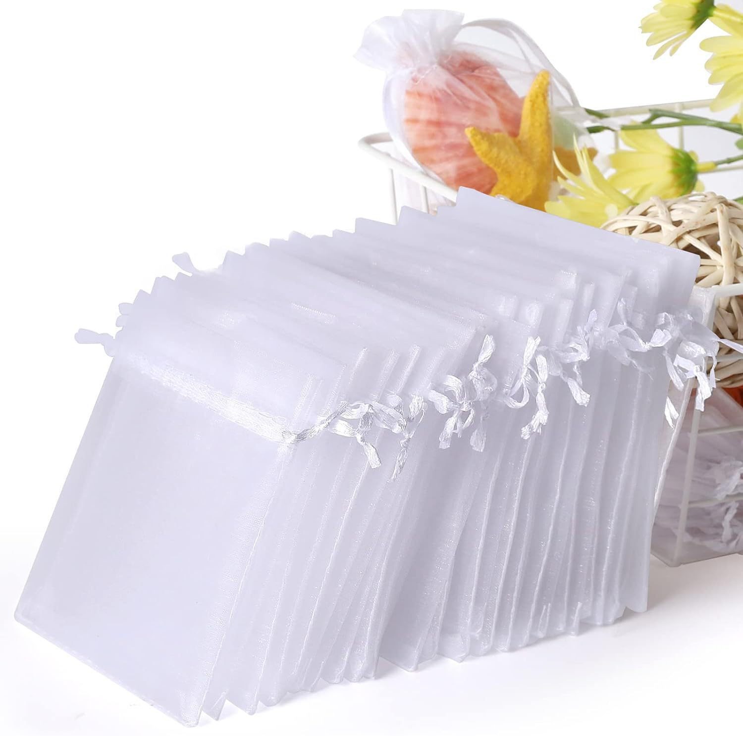 FOUORTUNATE-BEE Pflanzenschutzdach 100er Set Obstschutzbeutel aus Organza – Schutz vor Vögeln, Mit Kordelzug – ideal für Trauben, Früchte und Gartenpflanzen