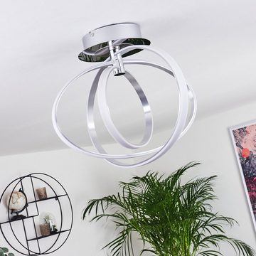 hofstein Deckenleuchte »Borno« moderne Zimmerlampe aus Metall in Chromfarben, 3000 Kelvin, Deckenlampe in Kreisform, 1xLED 24 Watt, 2160 Lumen