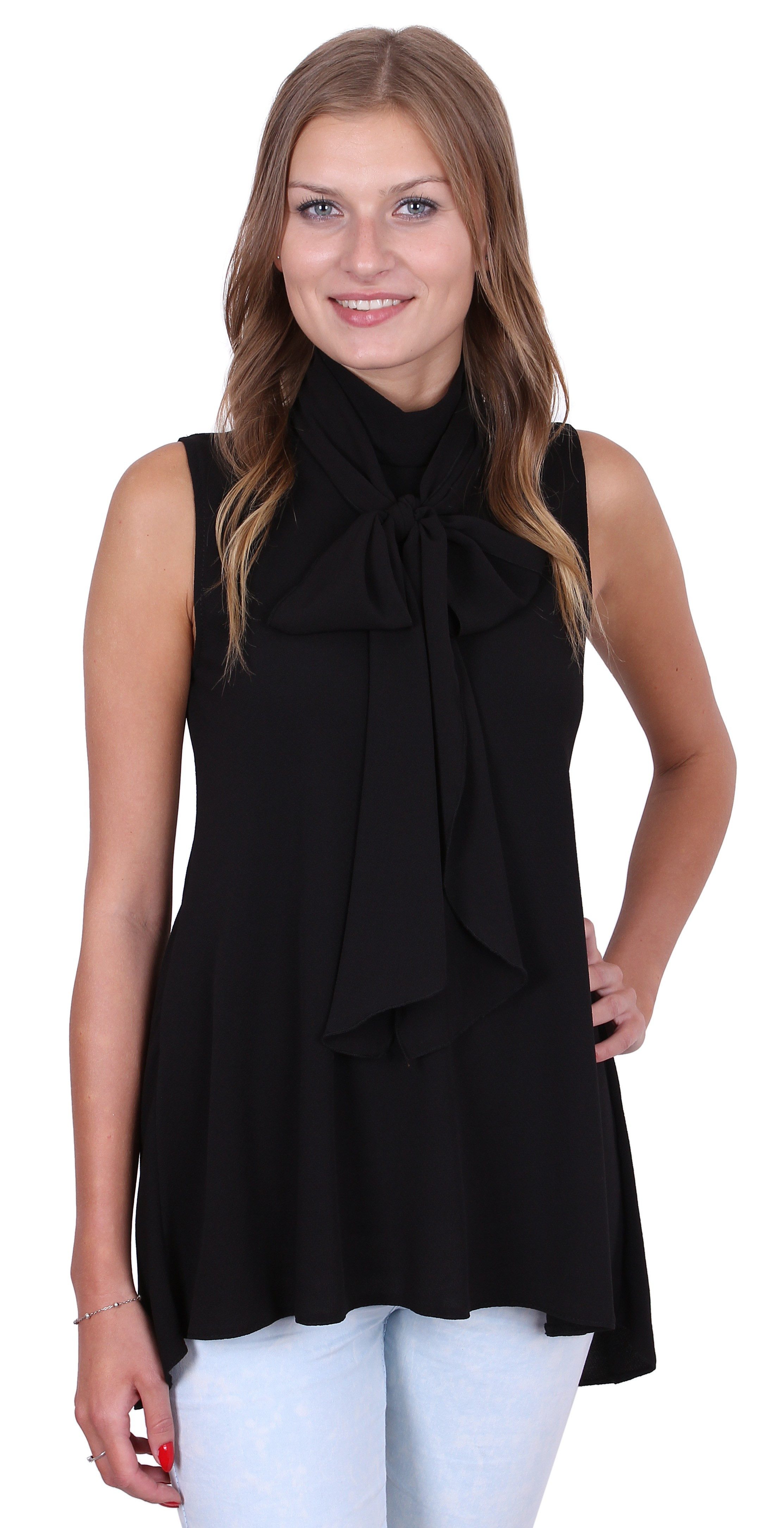 Sarcia.eu Blusentop John Zack Elegante schwarze Bluse mit Schleife L günstig online kaufen