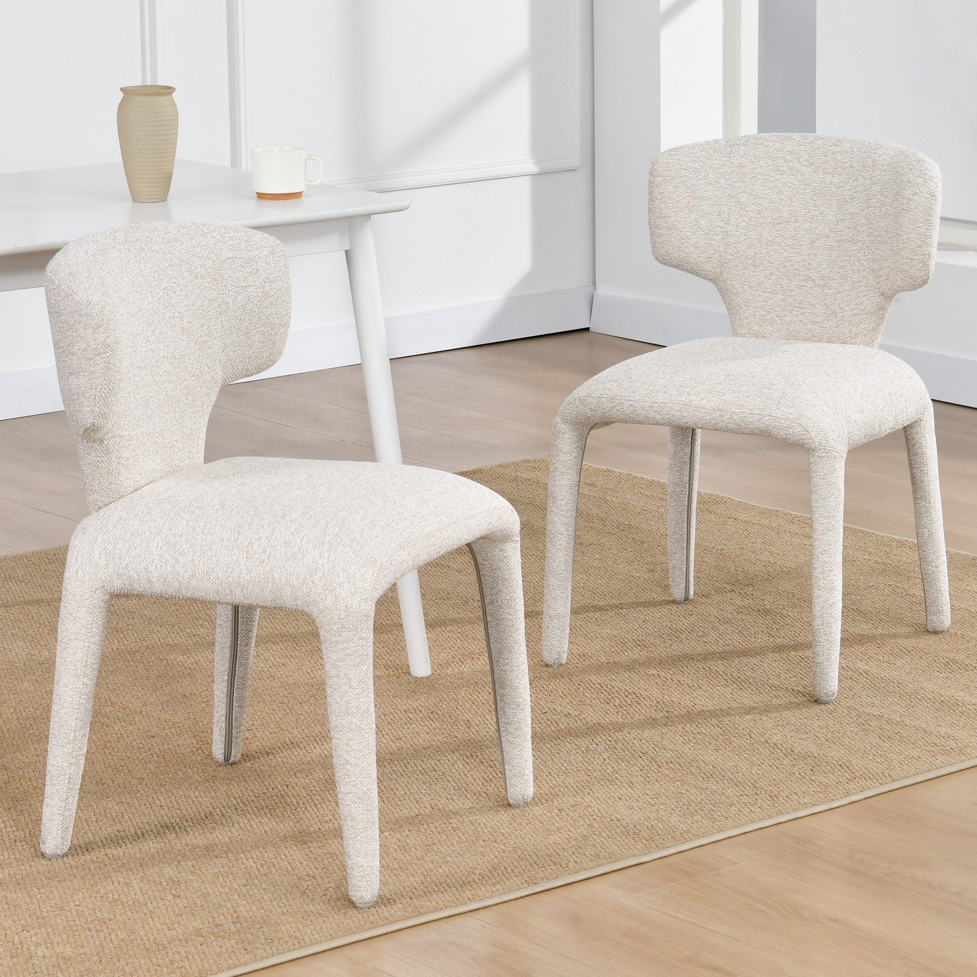 Duhome Esszimmerstuhl (8645A1), 2er Set, Bouclé-Material, Moderner Stil