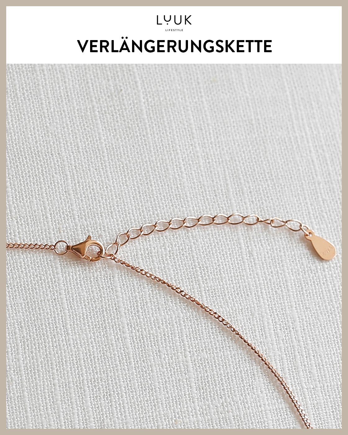 LIFESTYLE hochwertiger Geschenkkarte, HAPPINESS mit Berggipfel, Rosé Anhänger Edelstahl LUUK Kette