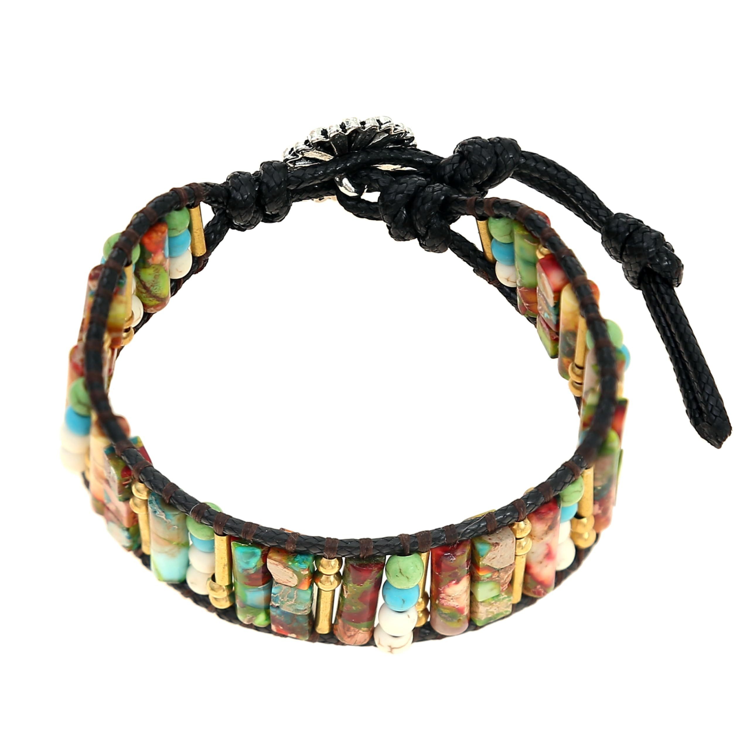 Made by Nami Armband Boho Damen mit bunten Perlen Spiritueller Schmuck 18 + günstig online kaufen