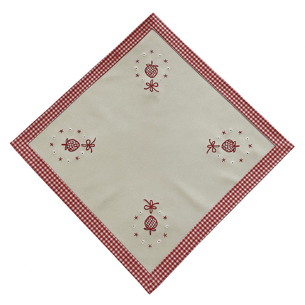 HOSSNER - HOMECOLLECTION Mitteldecke Herzilex (1-tlg), Deckchen Mitteldecke romantisch bestickt