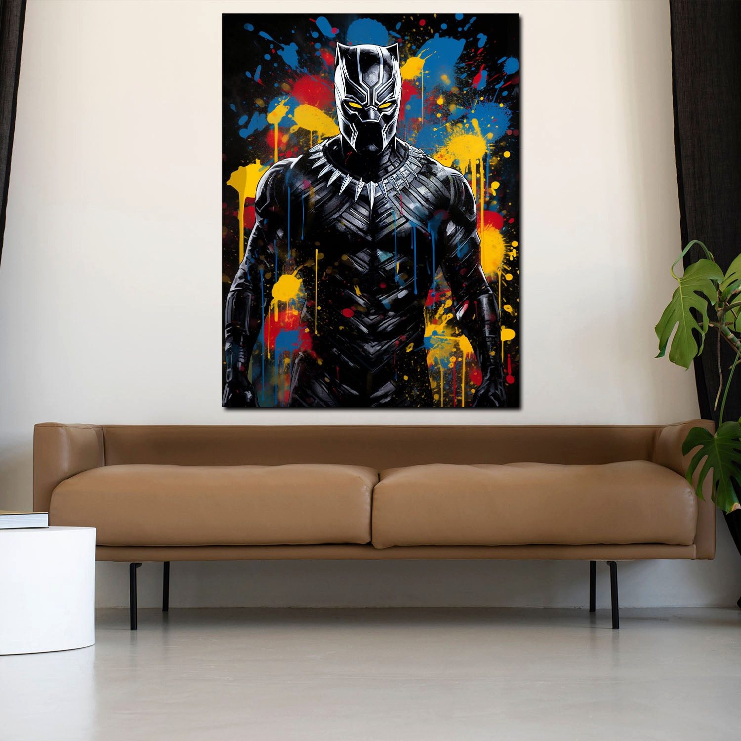 Artedinoi Leinwandbild Black Man Film Panther Pop Art Leinwandbild Wandbild Kunstdruck XL Wan