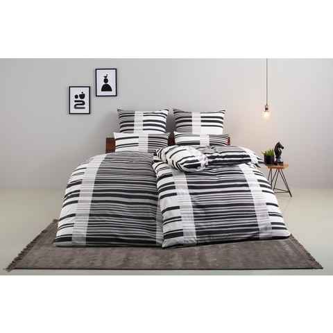 Bettwäsche Cameo in Gr. 135x200 oder 155x220 cm, Bruno Banani, Renforcé, 2 teilig, Bettwäsche aus Baumwolle, Bettwäsche im Streifen-Design