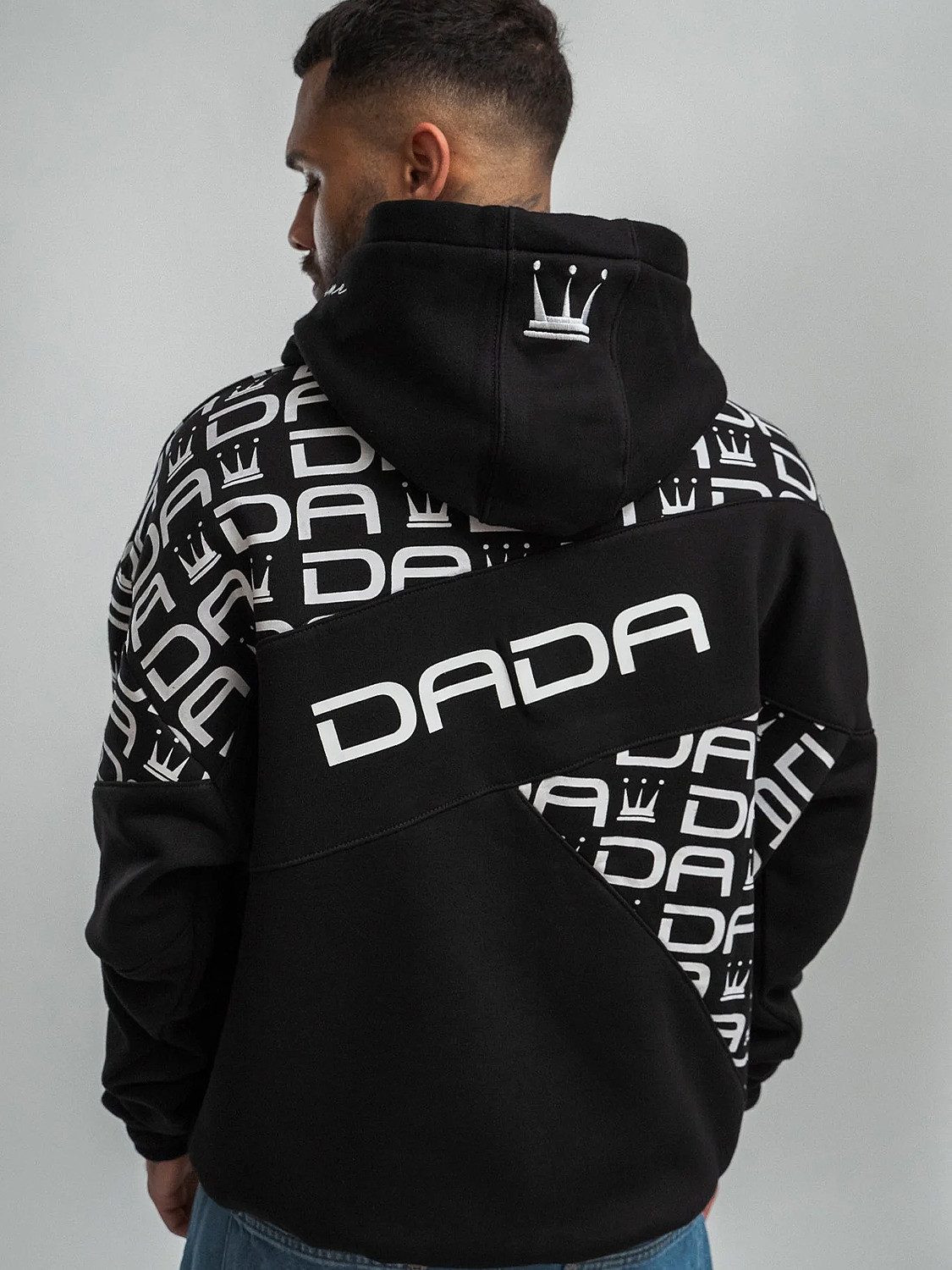 DADA Supreme Hoodie Oversize Schnitt mit Allover Logo und Kapuze Gaga Logo günstig online kaufen