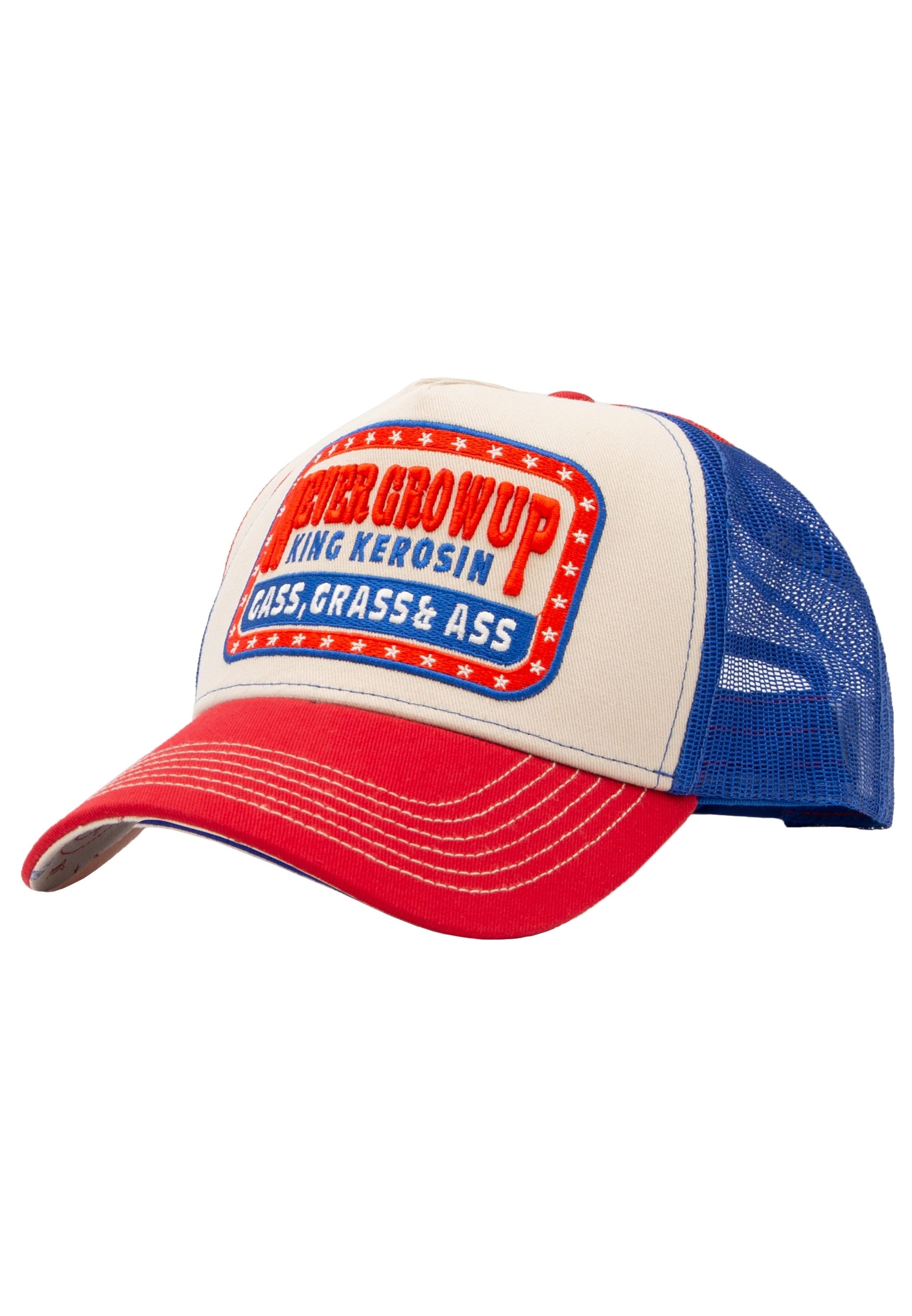 KingKerosin Trucker Cap Never Grow Up (1-St) im Colour-Block-Design