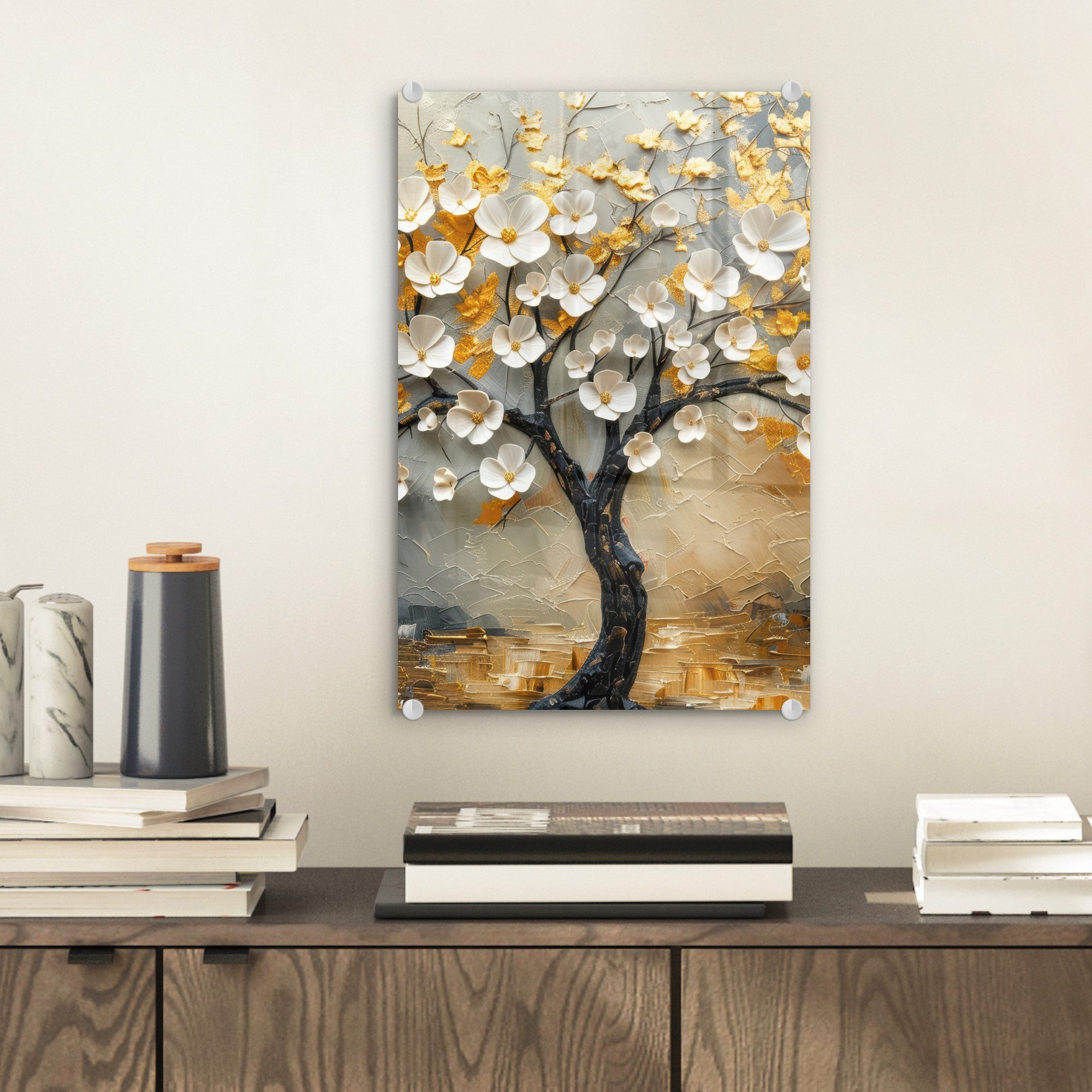 MuchoWow Acrylglasbild Baum - Blumen - günstig online kaufen