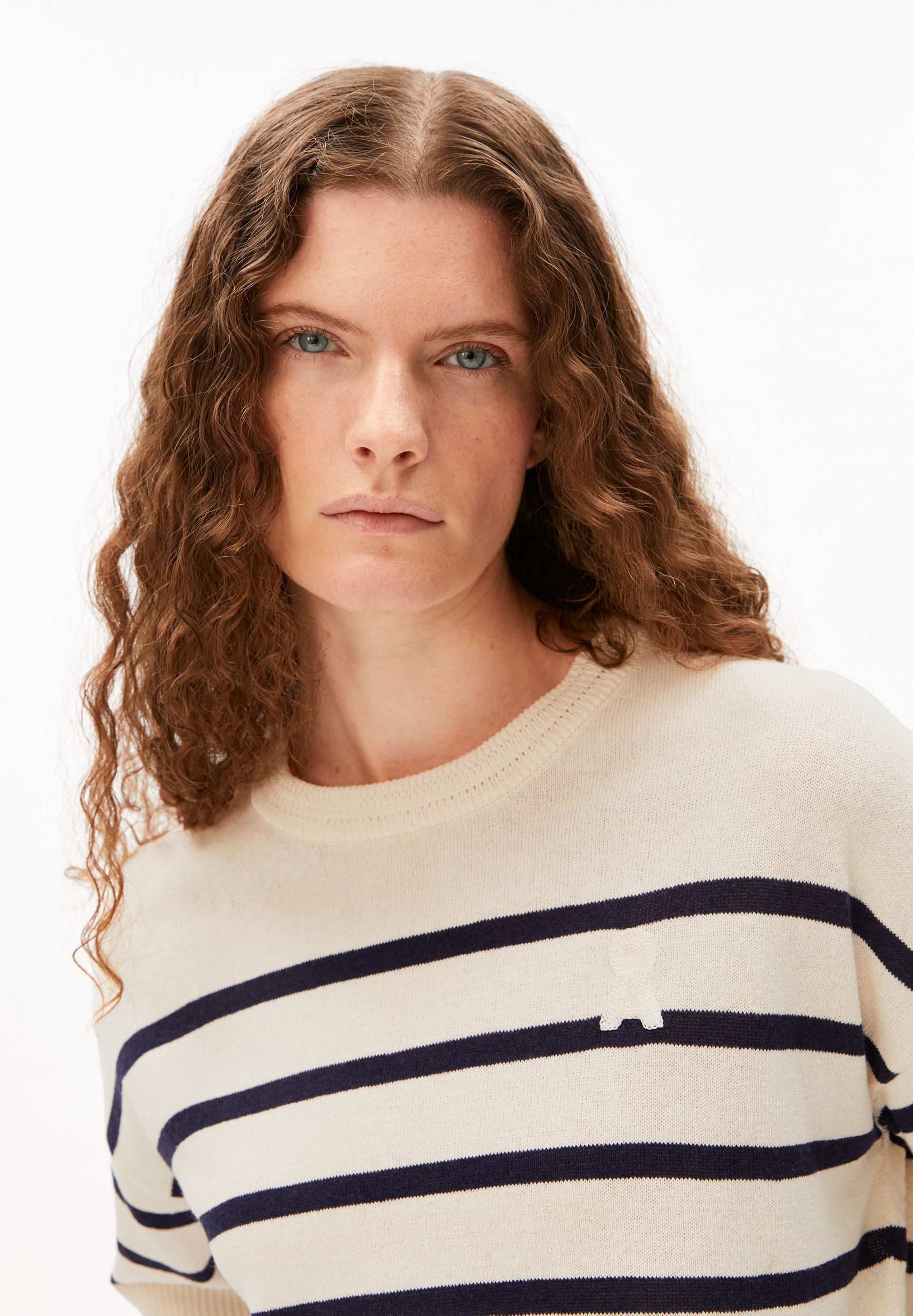 Armedangels T-Shirt STRIPE Strickshirt aus Leinen-Mix Relaxed Fit