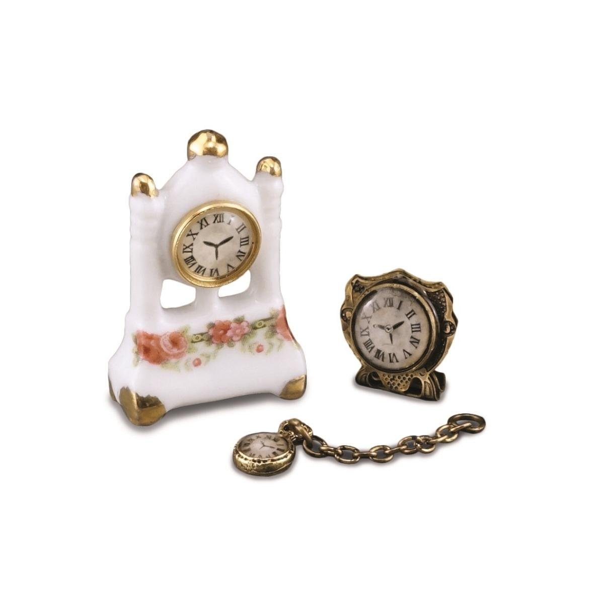 Dekofigur Uhrentrio, Reutter - Miniatur 001.468/5 Porzellan