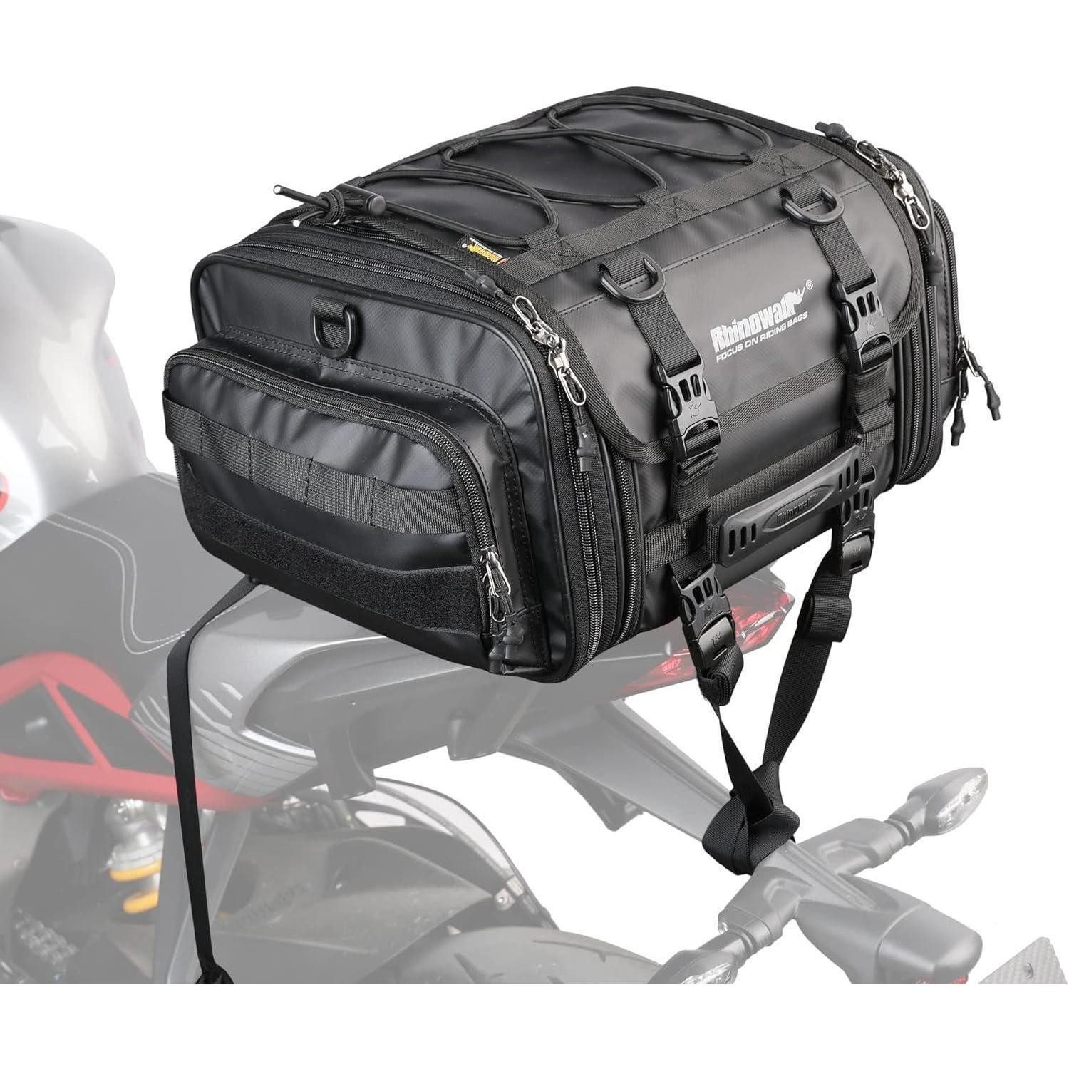 LuxusKollektion Roller-Gepäckträger Satteltasche Motorrad Wasserdicht 19-26L Hecktasche Schwarz (19-26l)