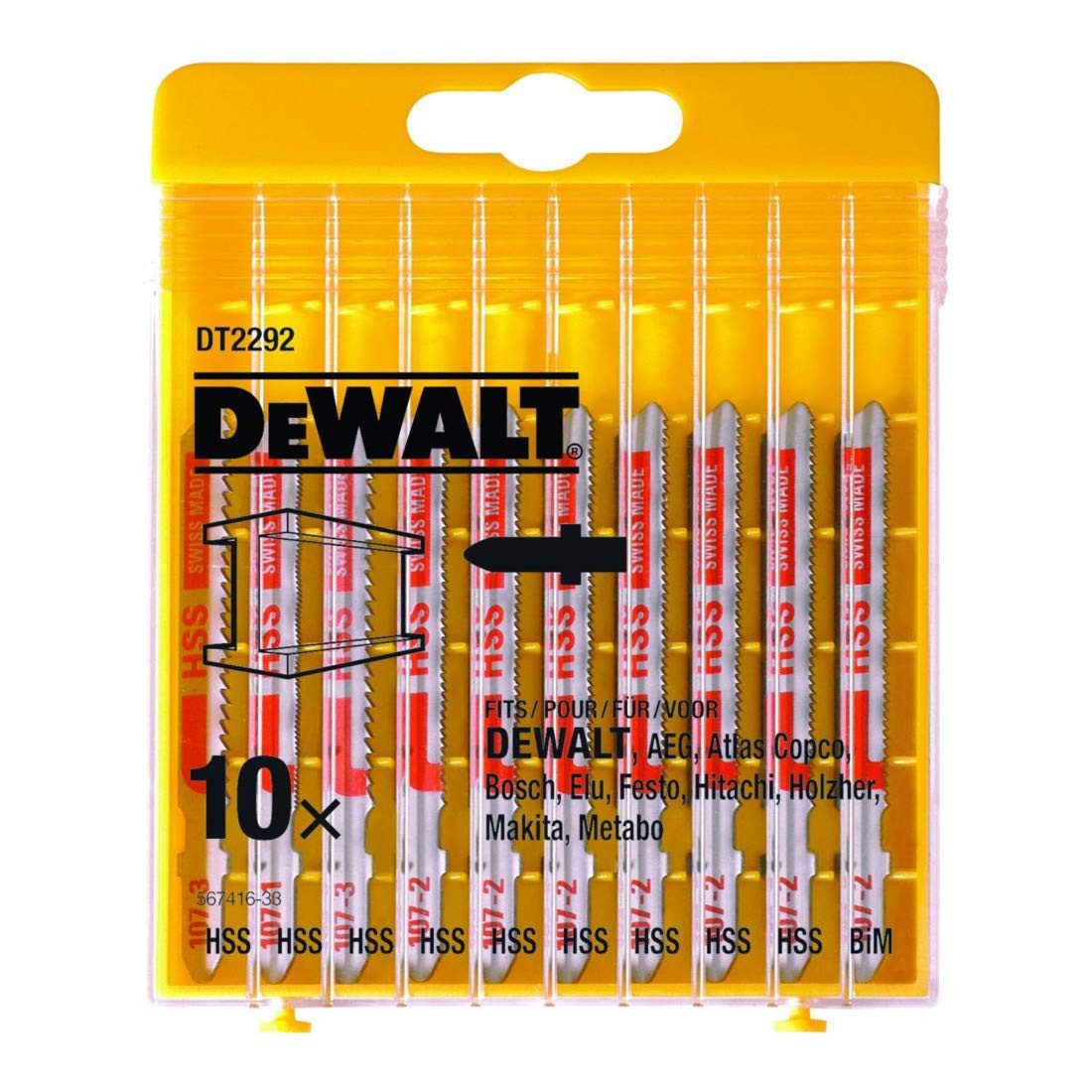 DeWalt Stichsäge DEWALT 10tlg. HSS-Stichsägeblätter-Set DT2292-QZ