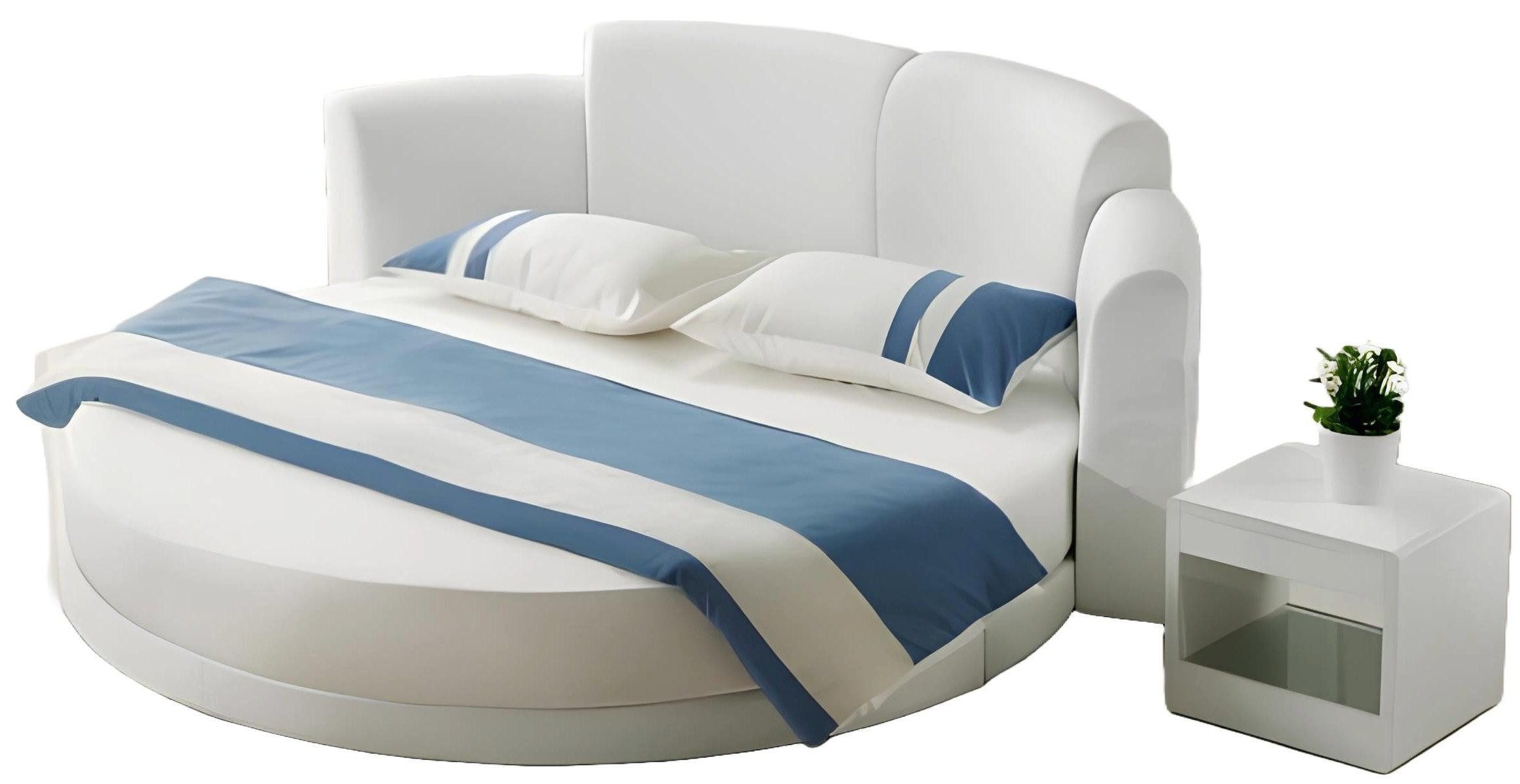 Xlmoebel Bett Rundes Schlafzimmerbett mit LED-Beleuchtung in modernem Design (Bett), Hergestellt in Europa