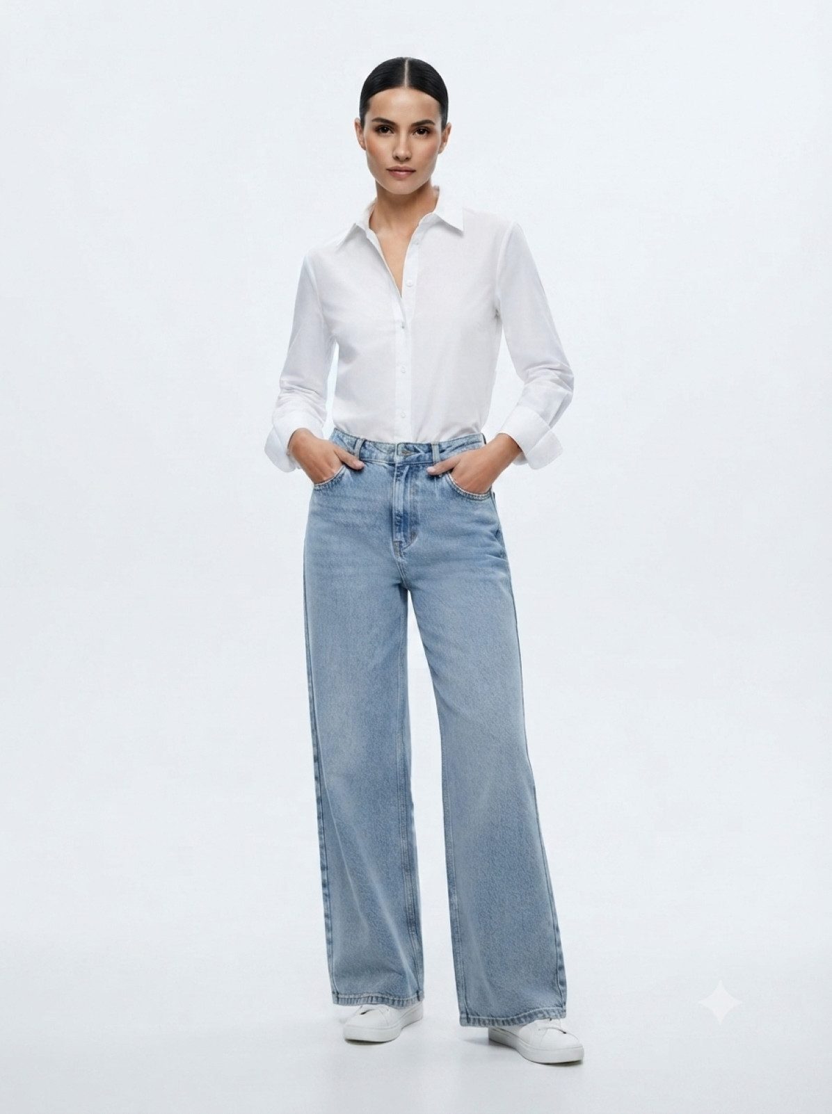 PfauGermany Relax-fit-Jeans Plain Wide-Leg Jeans