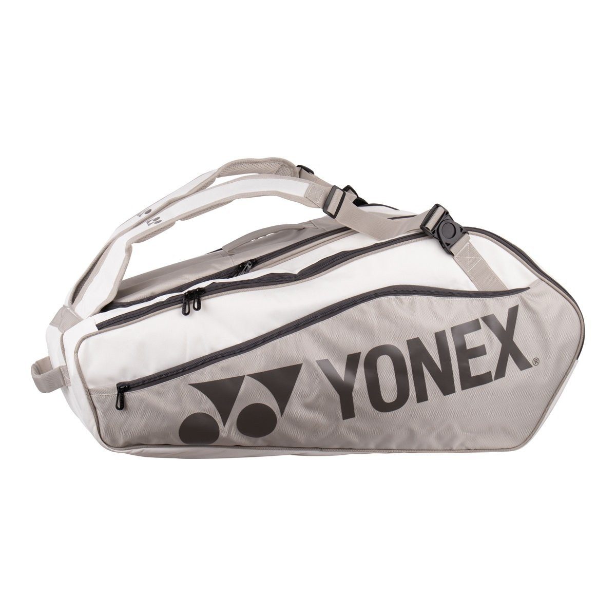Yonex Sporttasche Racketbag Club Line (Schlägertasche, 3 Hauptfächer) 2024 weiss/sand
