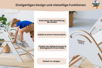 Rainbow Kids Kletterwand XL Holzspielzeug Montessori Kletterdreieck + Rutsche S0017 - MDF, (2-St), Made in Europe