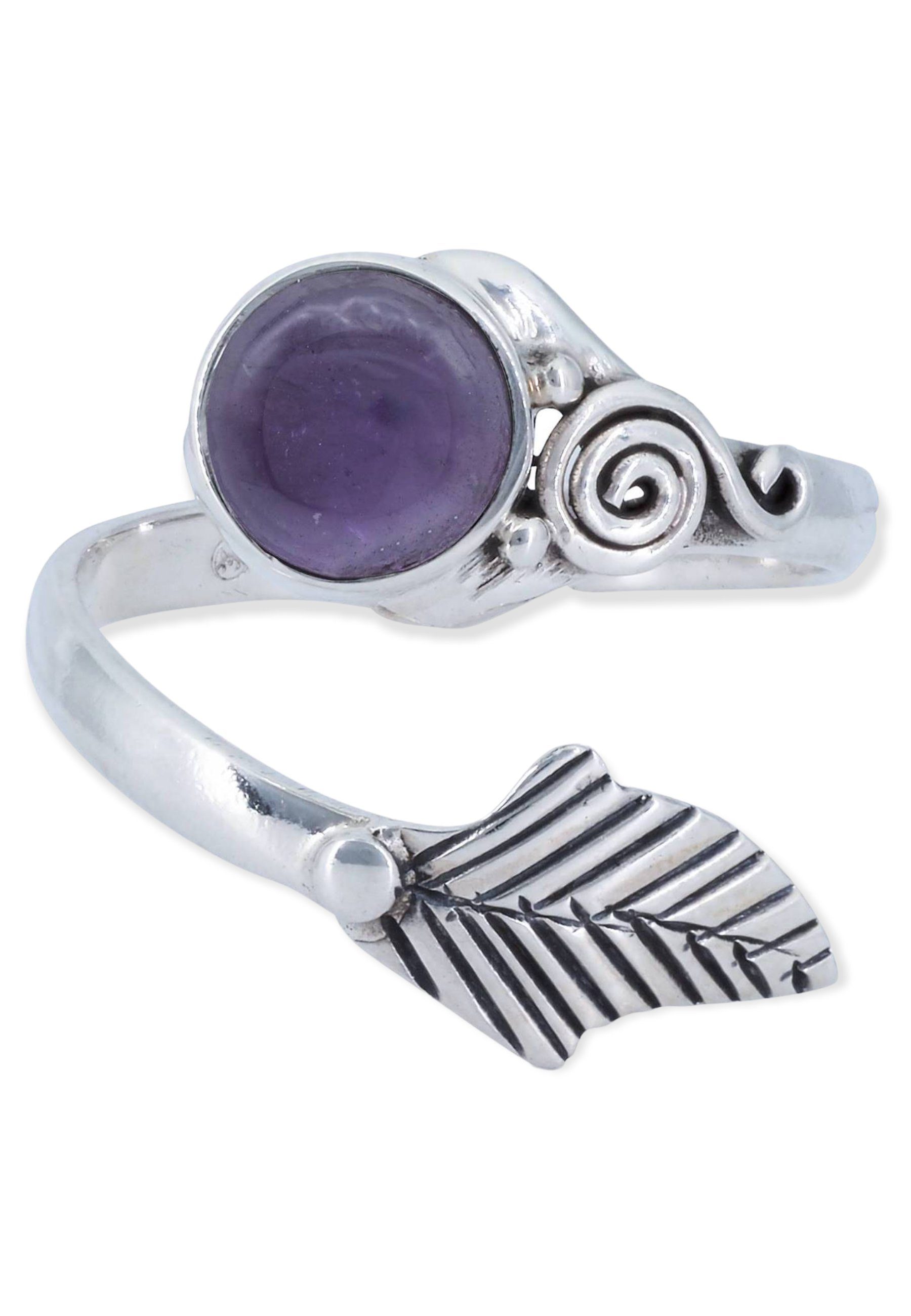 mantraroma Silberring 925er Silber mit Amethyst