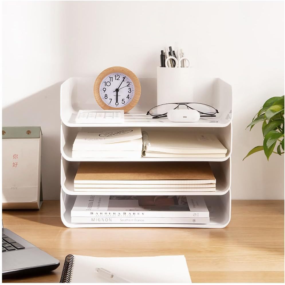 FELIXLEO Briefablage 4-stufige stapelbare A4-Aktenablage Briefablagen-Organizer für Büro (1-St)