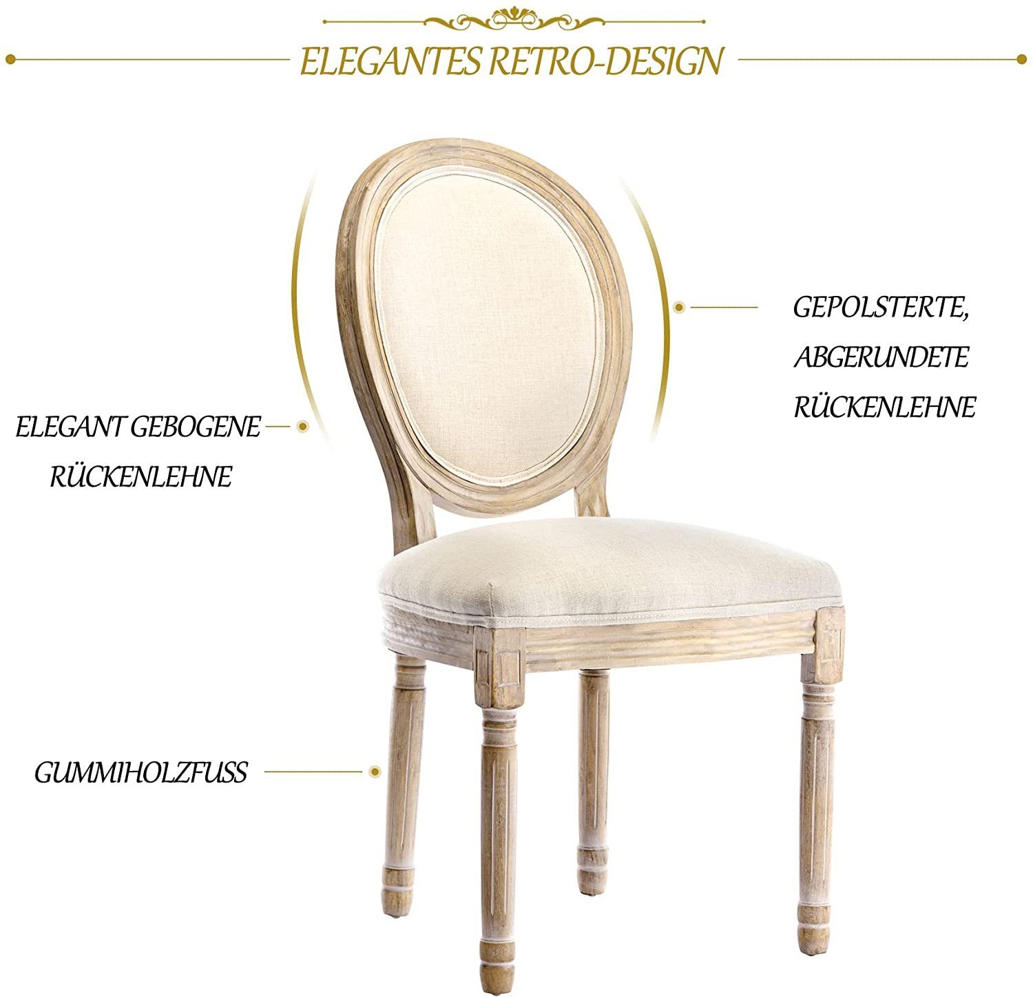 HomeMiYN Polsterstuhl Esszimmerstuhl,Polsterstuhl mit edler Knopfheftung Rückenlehne (2 St), 2er Set