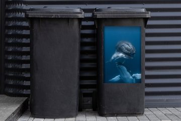 MuchoWow Wandsticker Wale - Meer - Familie (1 St), Mülleimer-aufkleber, Mülltonne, Sticker, Container, Abfalbehälter