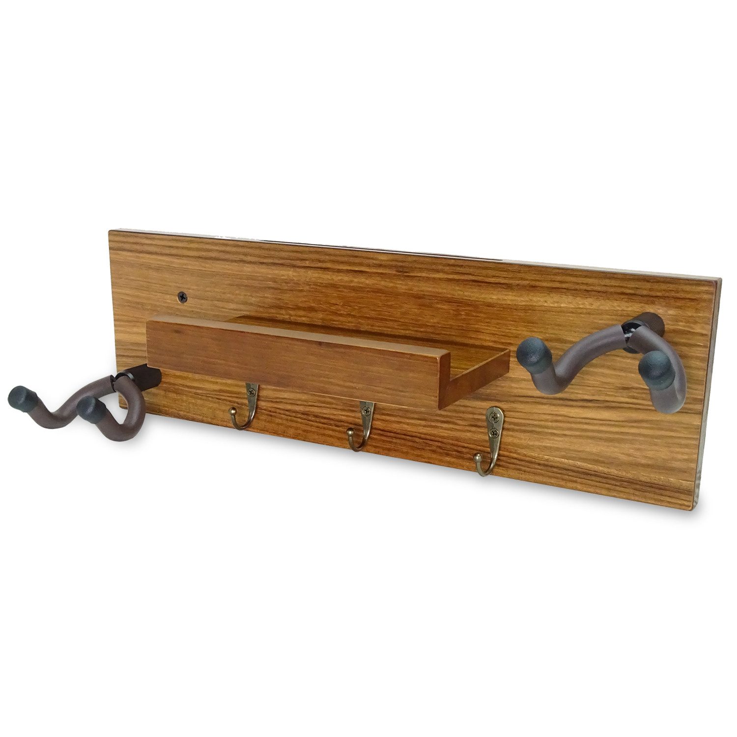 keepdrum Gitarrenständer keepdrum Gitarren-Wandhalterung Ebony für 2 Gitarren und Zubehör, (Gitarren, Gitarren-Wandhalter), Gitarren-Wandhalterung für 2 Gitarren und Zubehör