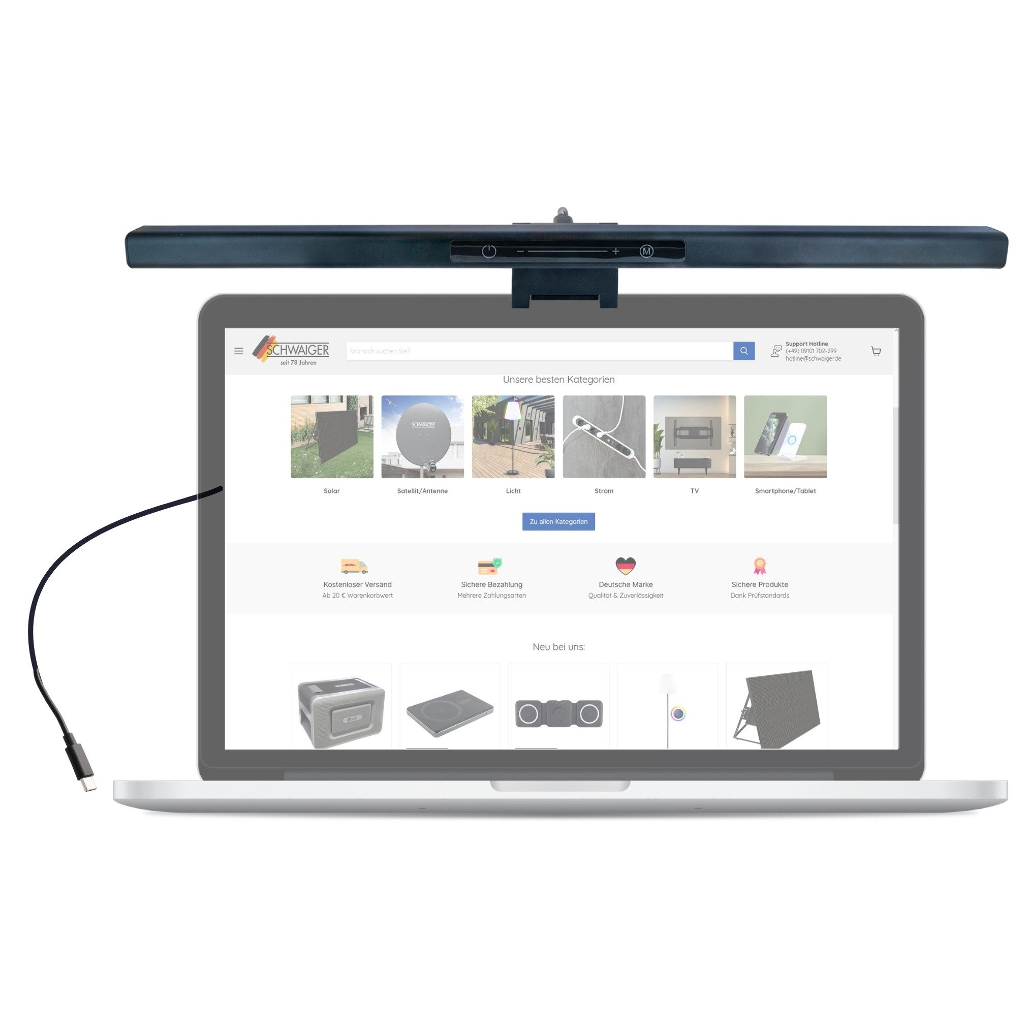 Schwaiger Schreibtischlampe 659931, stufenlos dimmbar, LED, natürlich, kaltweiß, warmweiß, stufenlos dimmbar, 3 Lichtmodi