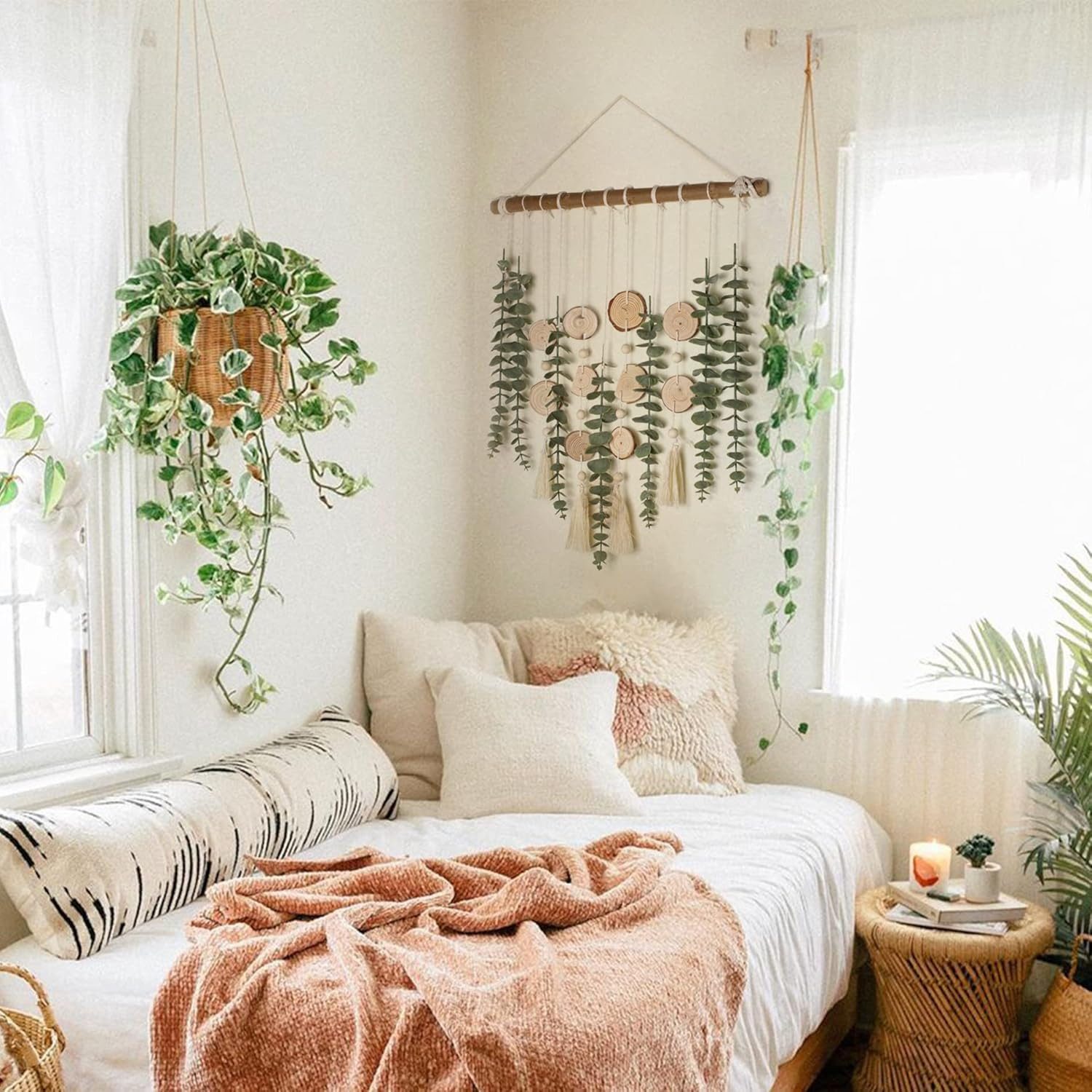 Agger Hängedekoration Hängende Eukalyptus Wanddekoration,Boho Raumdekor