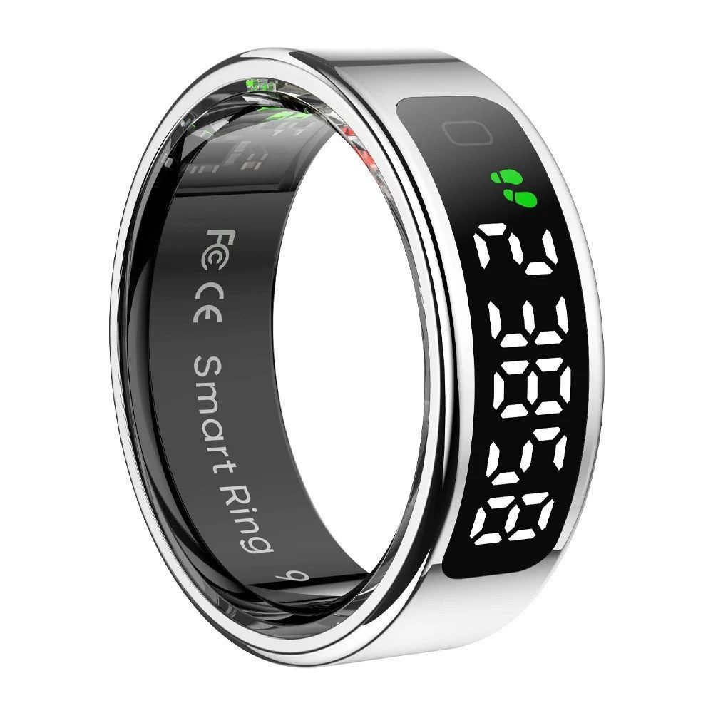 Athlix Fitness-Tracker Smart Ring mit Bildschirm und Touch Fitness Tracker Gesundheitsmanager, Touch-Display, Keine Smartwatch nötig, Wasserdicht