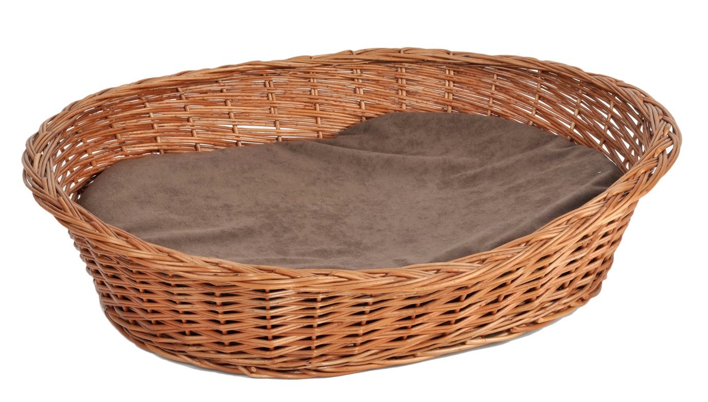 animal-design Hundekorb Ruhekorb für kleine Hunde und Katzen - Weidenkorb mit Kissen - Größe 1