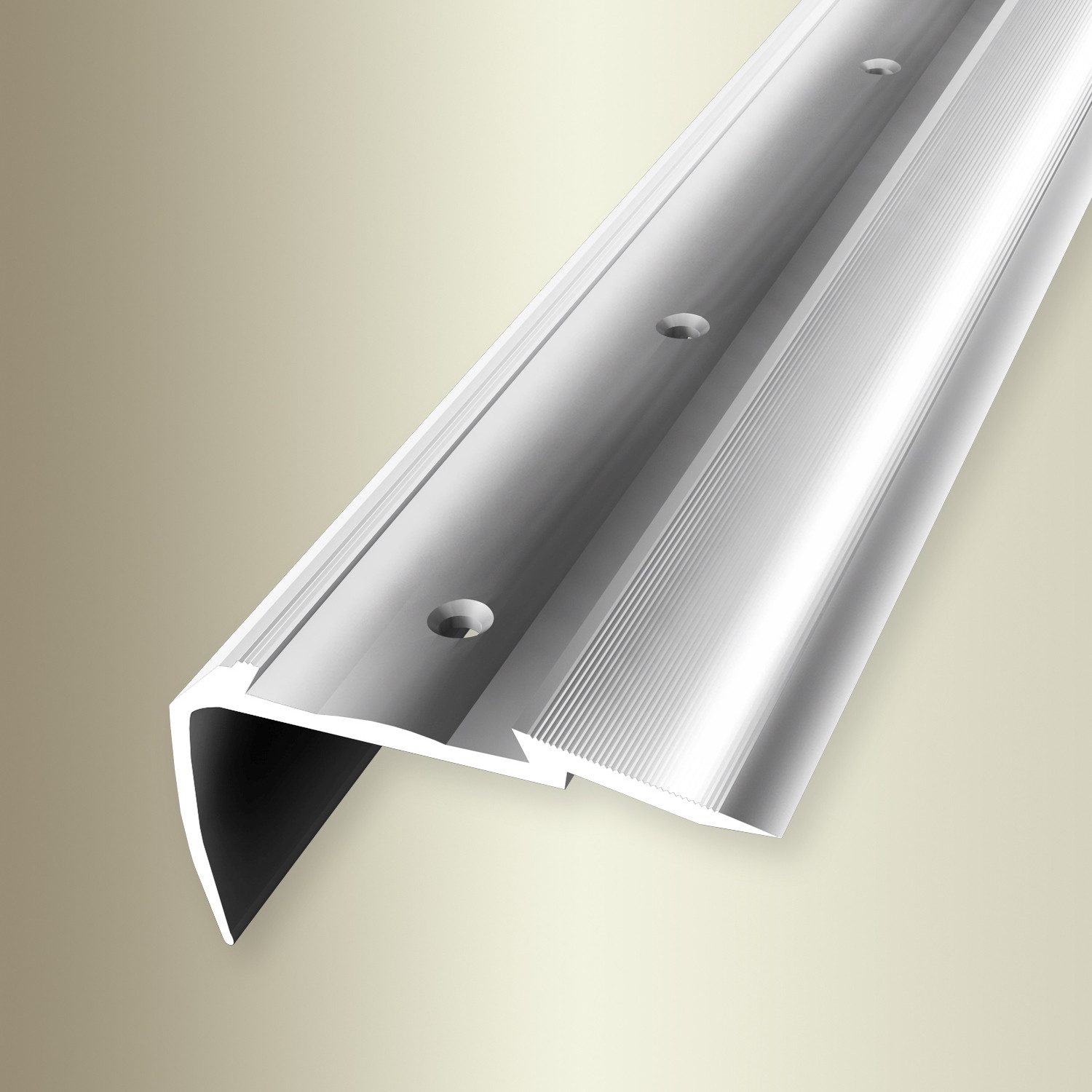 Küberit Treppenkantenprofil 34 x 60 x 2500 mm Winkelprofil Alu poliert Gebohrt Aluminium