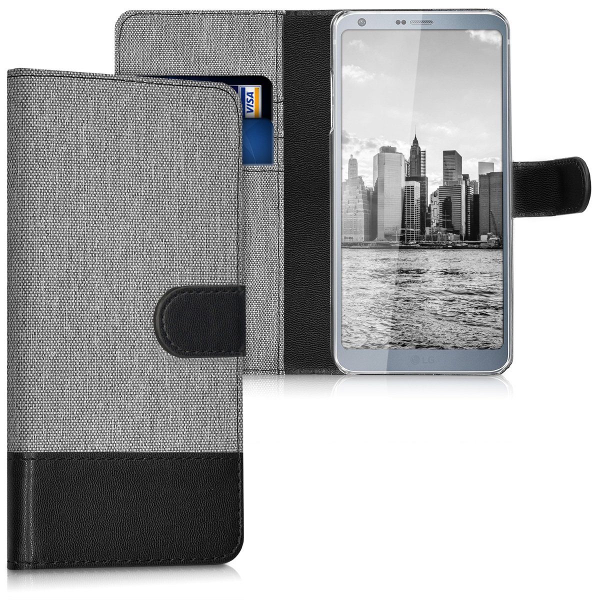 kwmobile Etui Wallet Case für LG G6, Hülle mit Ständer - Handyhülle Kartenfächer